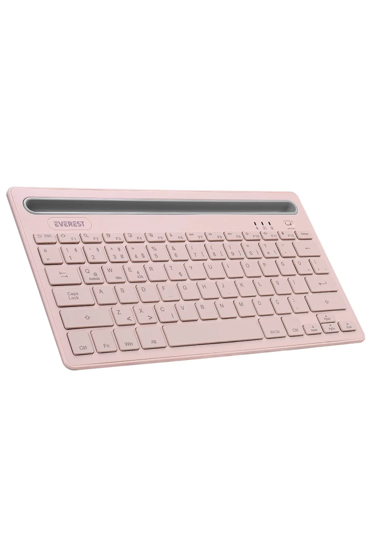 Everest Kb-bt82 Pembe Bluetooth Ultra Ince Şarjlı Mac Win Android İos Uyumlu Tablet Standlı Kablosuz Klavye