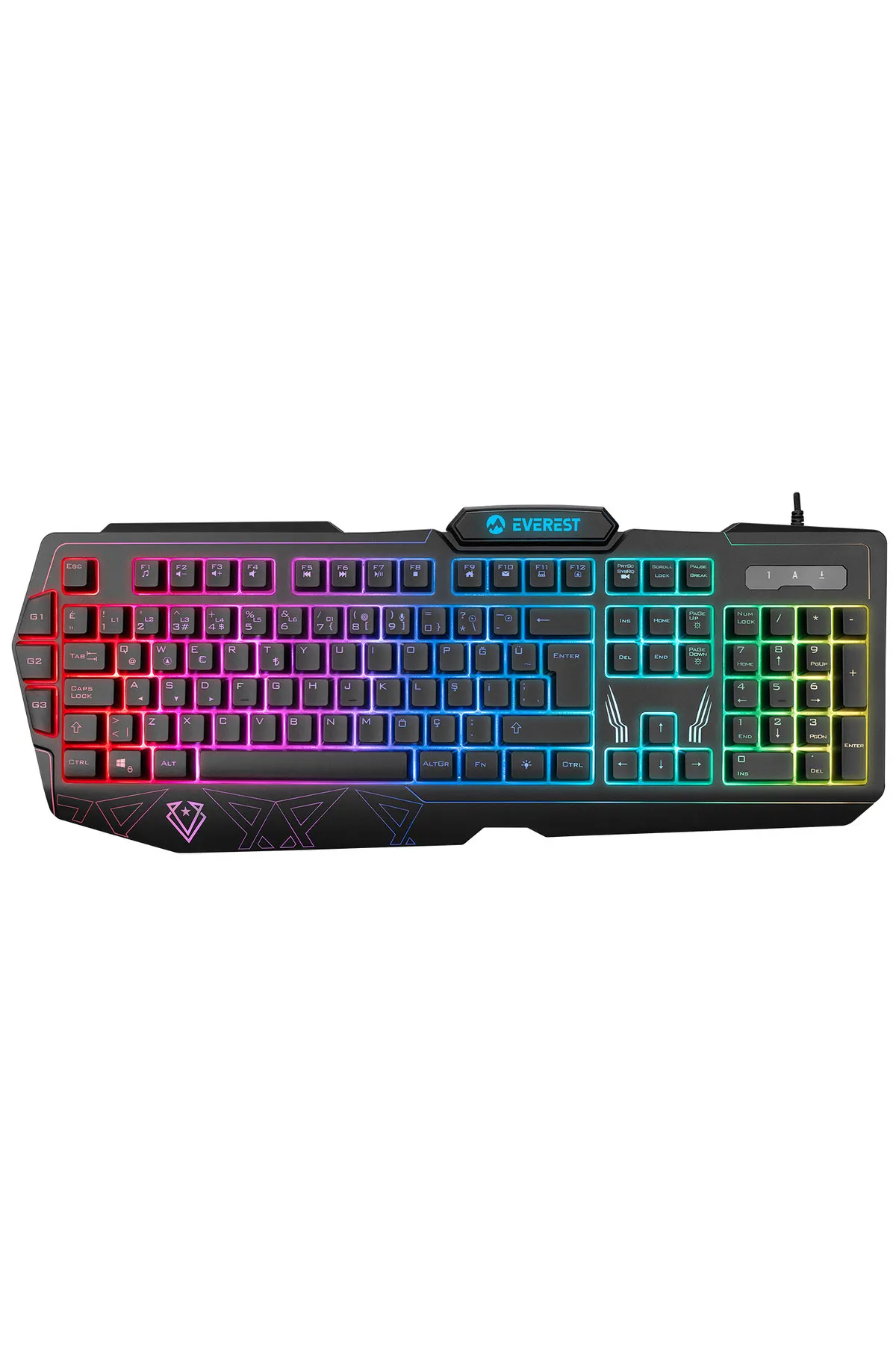 Everest Kb-Gx61 Formula Usb Rgb Aydınlatmalı 3 Makro Tuşlu Bilek Destekli Gaming Oyuncu Kablolu Klavye