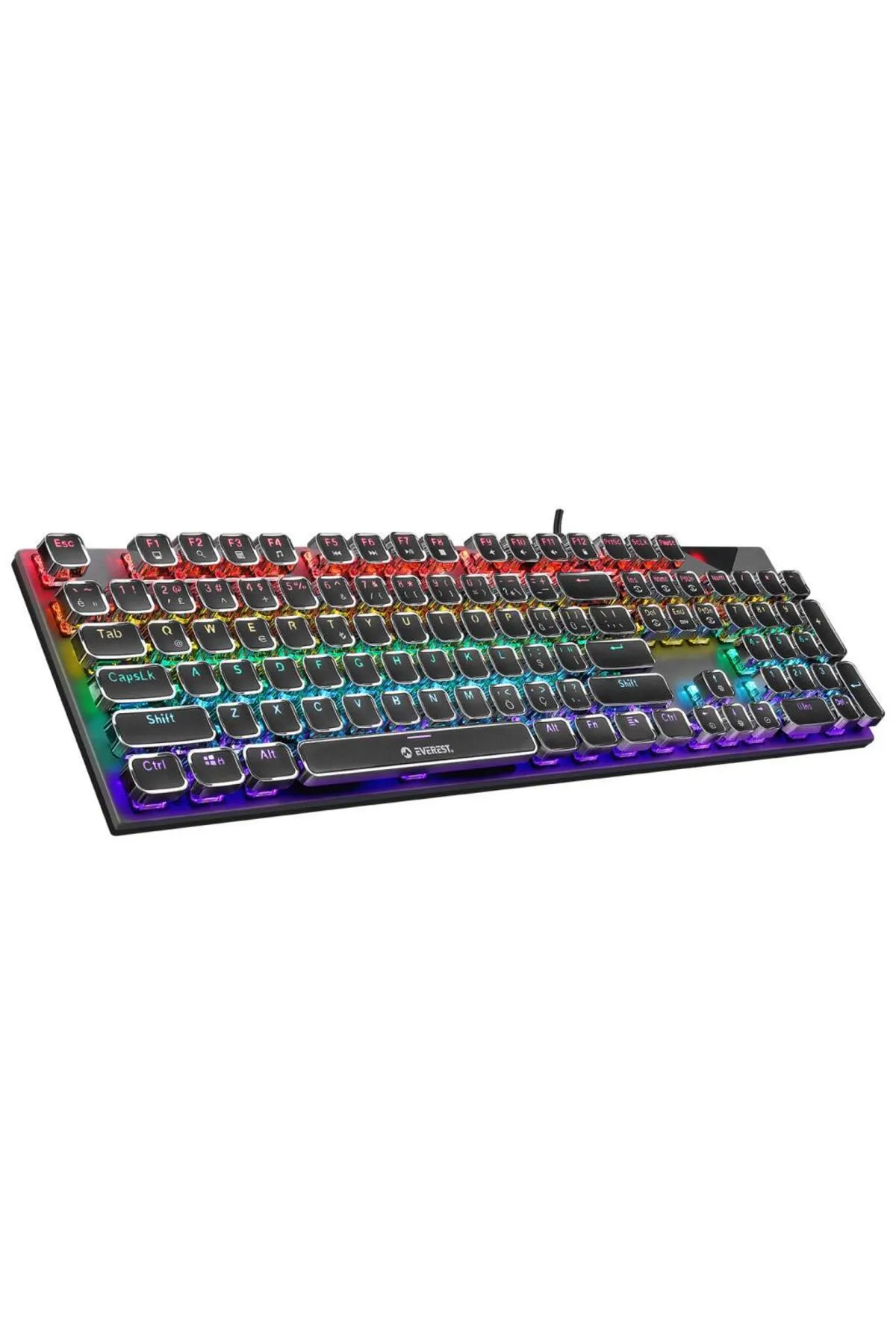 Everest Kb-mk9 Gümüş Usb Bilek Destekli Daktilo Tuşlu Mekanik Q Red Switch Gaming Oyuncu Klavyesi