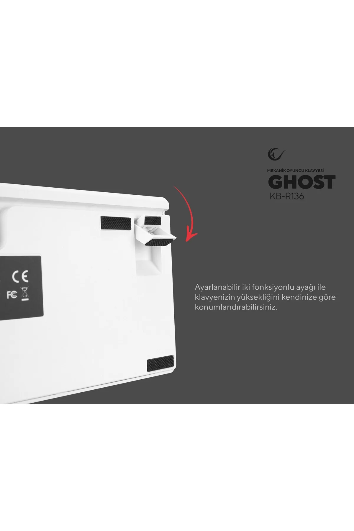 Rampage Kb-r136 Ghost Beyaz Type-c Bağlantılı Rgb Puding Tuşlu Haylou Brown Switch Us Gaming Oyuncu Klavye