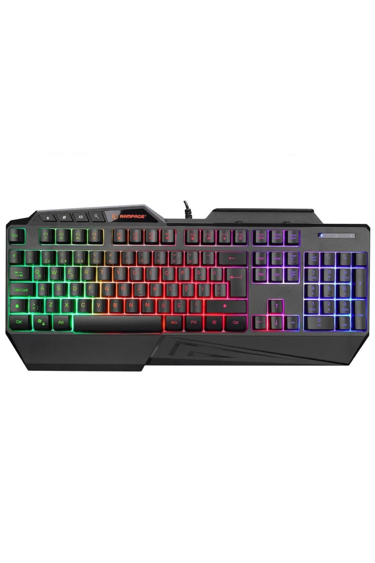 Rampage Kb-R22 Letho Multimedia Rainbow Backlight Telefon Standlı Membrane Gaming Oyuncu Klavye