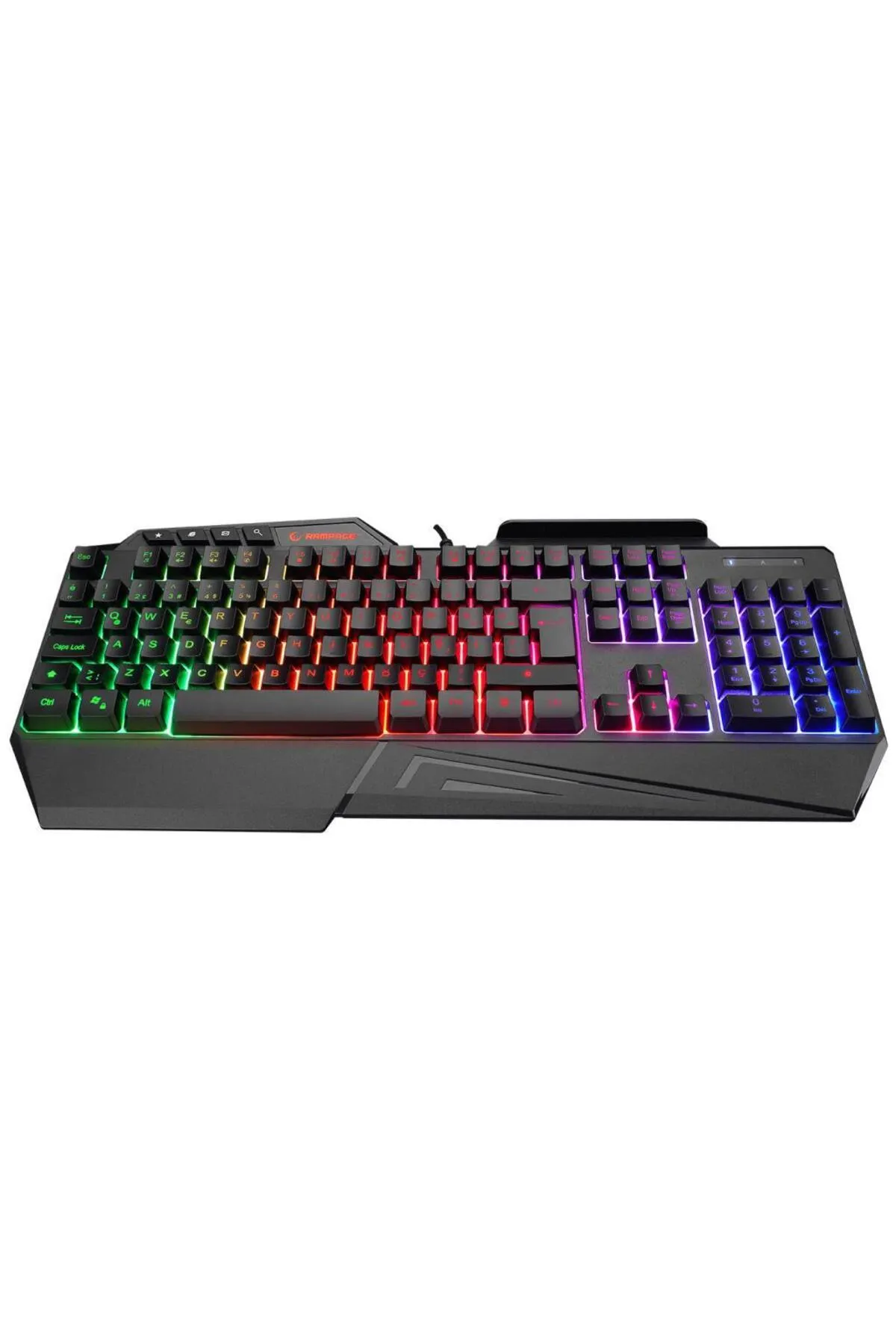 Rampage Kb-R22 Letho Multimedia Rainbow Backlight Telefon Standlı Membrane Gaming Oyuncu Klavye