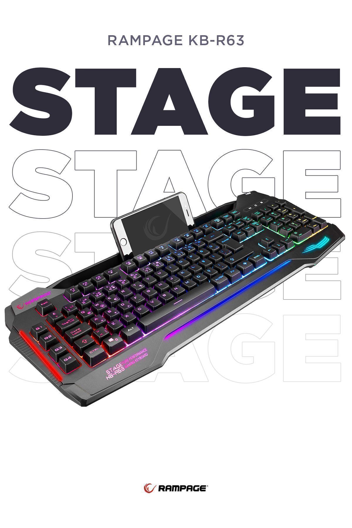 Rampage Kb-r63 Stage Rainbow Rgb Aydınlatmalı Makrolu Gaming Oyuncu Klavyesi