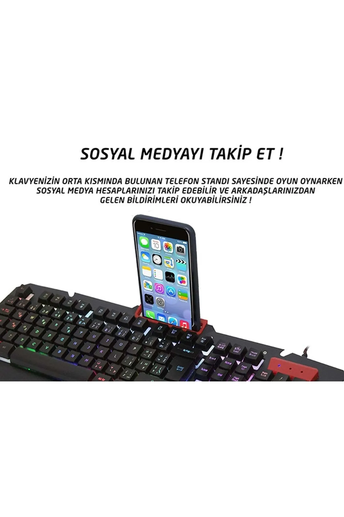 Everest Kb-r800 Metafor Usb Gökkuşağı Aydınlatmalı Q Metal Yüzey Klavye