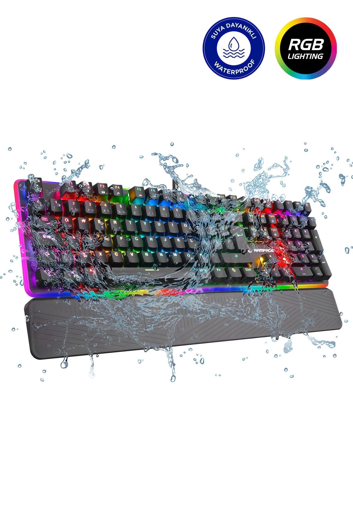 Rampage Kb-r96 Ultımate Optical Switch Full Rgb Ve Metal Gövdeli Su Geçirmez Mekanik Gaming Oyuncu Klavyesi