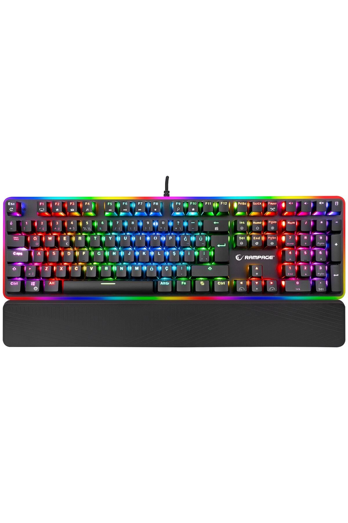 Rampage Kb-r96 Ultımate Optical Switch Full Rgb Ve Metal Gövdeli Su Geçirmez Mekanik Gaming Oyuncu Klavyesi