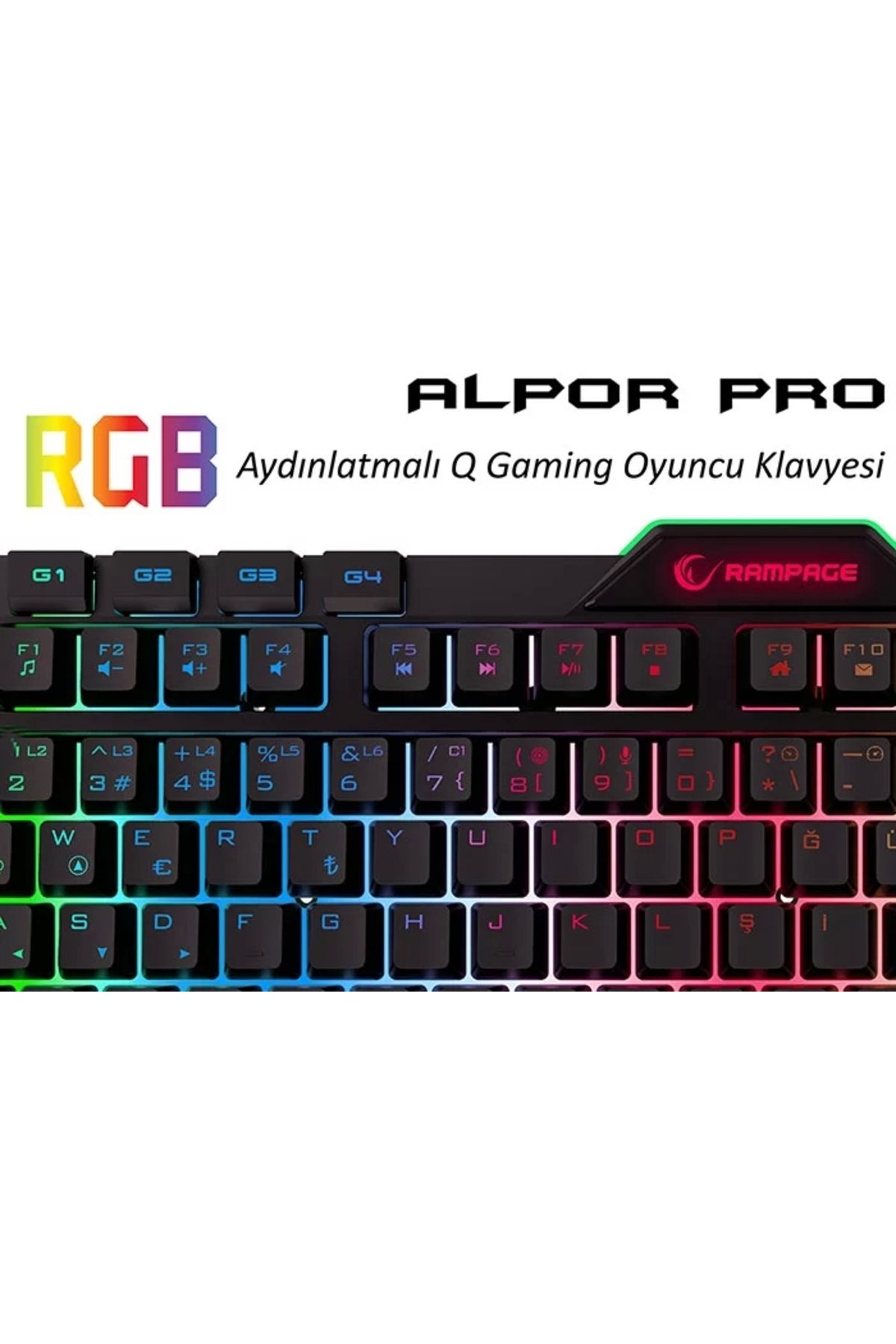 Rampage Kb-rx7 Alpor Pro Siyah Rgb Q Gaming Oyuncu Klavyesi