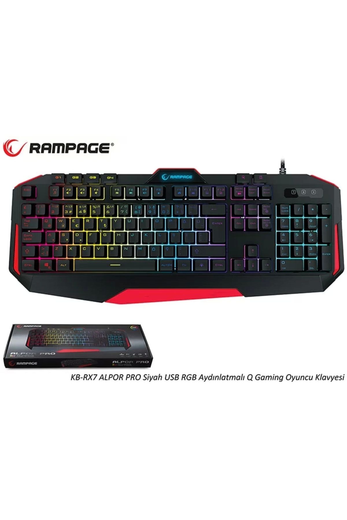 Rampage Kb-rx7 Alpor Pro Siyah Rgb Q Gaming Oyuncu Klavyesi