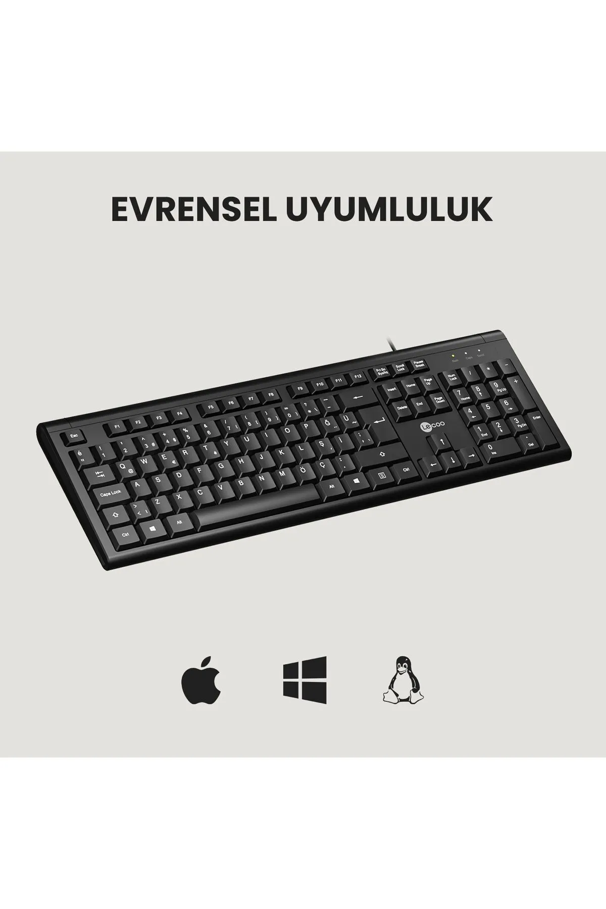 Lecoo Kb101 Usb Kablolu Türkçe Q Klavye Siyah