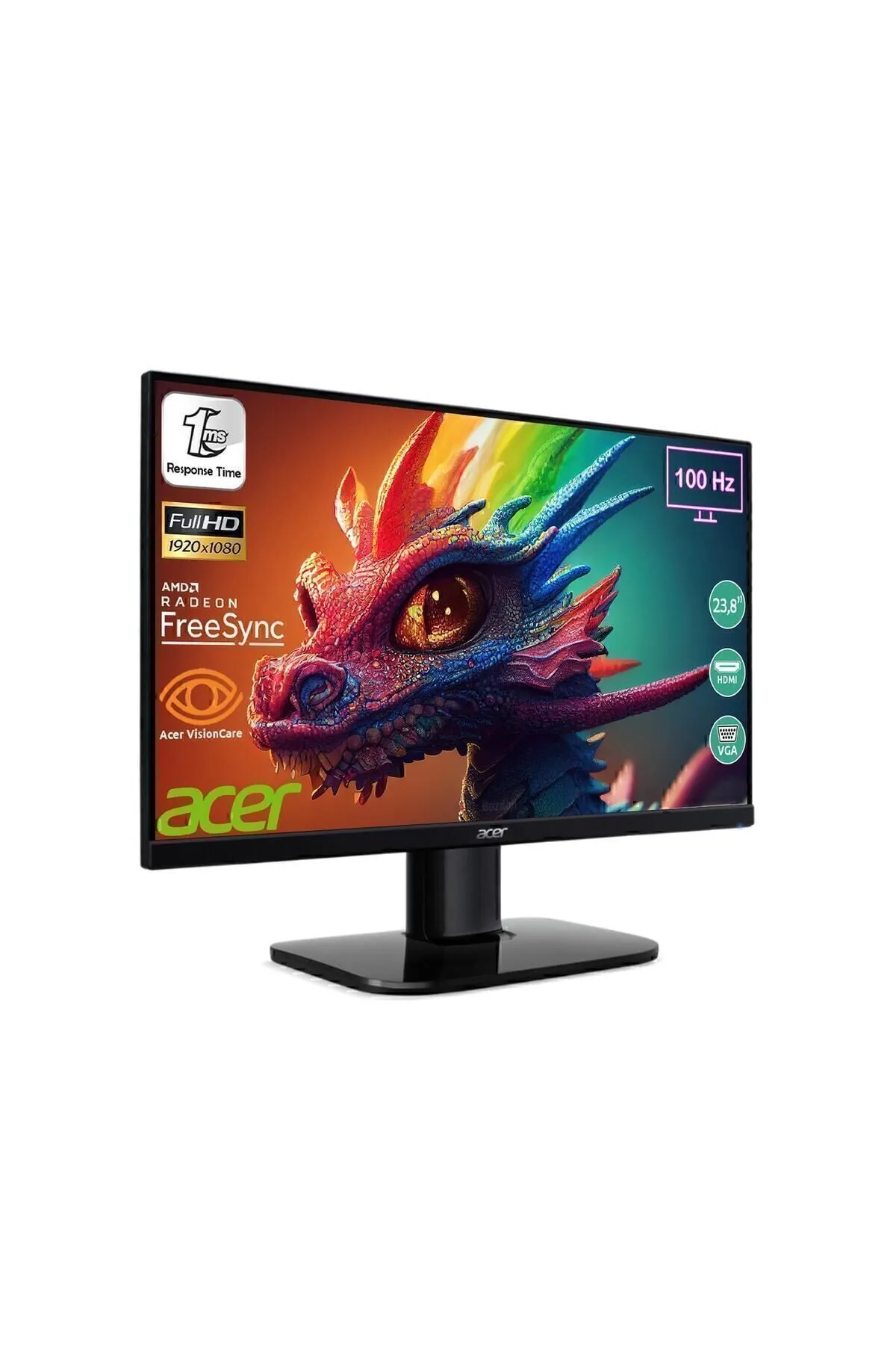 Acer KB242YH 23,8" 100Hz 1ms (HDMI +VGA) Freesync Full HD VA Monitör UM.QK2EE.H01