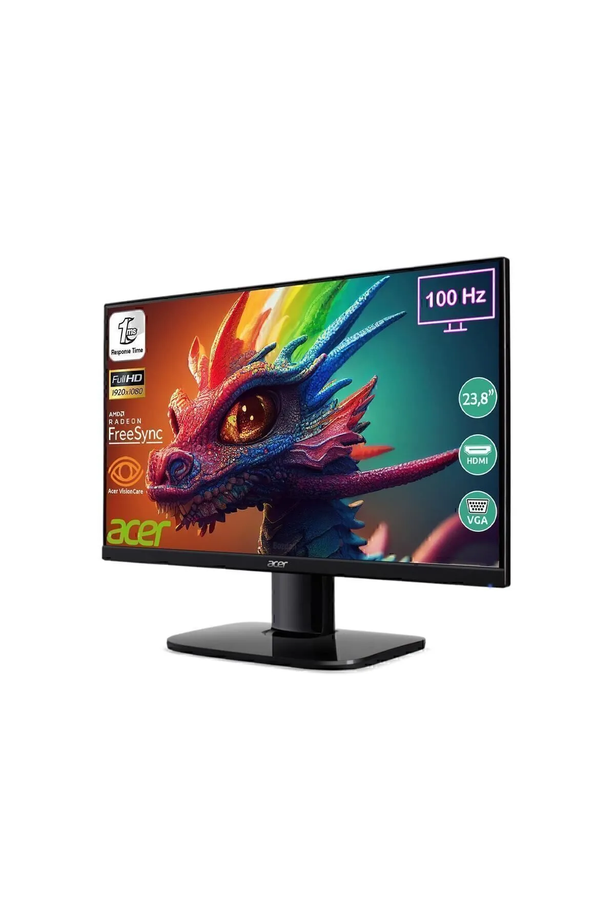 Acer KB242YH 23,8" 100Hz 1ms (HDMI +VGA) Freesync Full HD VA Monitör UM.QK2EE.H01