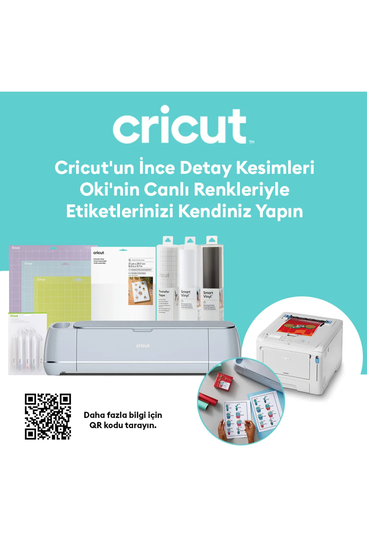 Cricut Kendi Etiketlerini Oluştur Paketi ve Oki Yazıcı