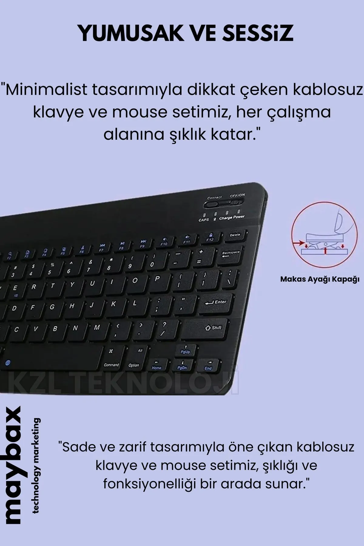 Lussoaksesuar Kingboss K-03 Mini Kablosuz Wireless Klavye Mouse Seti 2.4 Ghz Siyah