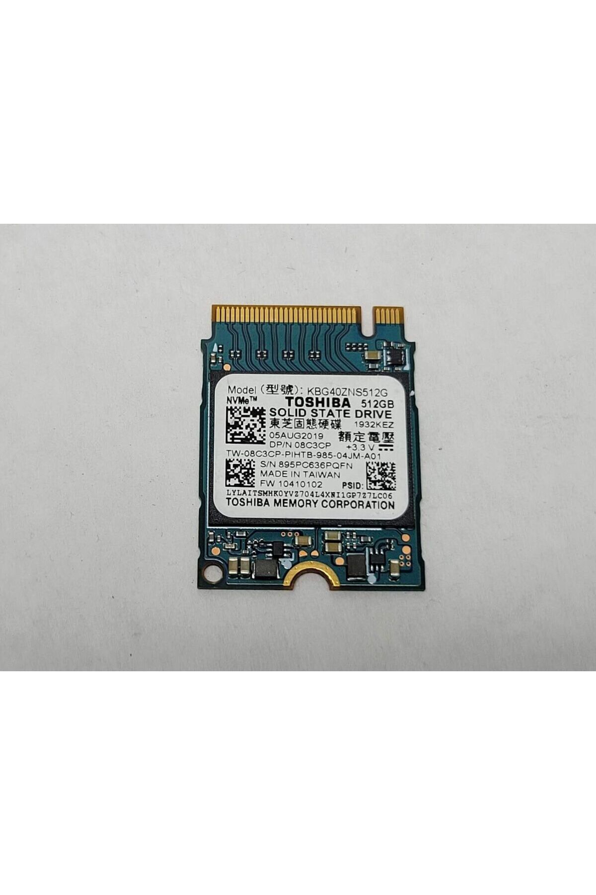 Toshiba KIOXIA 256GB BG4 KBG50ZNS256G  PCIe Gen4x4 NVMe 2230 M.2 SSD (TOSHIBA)