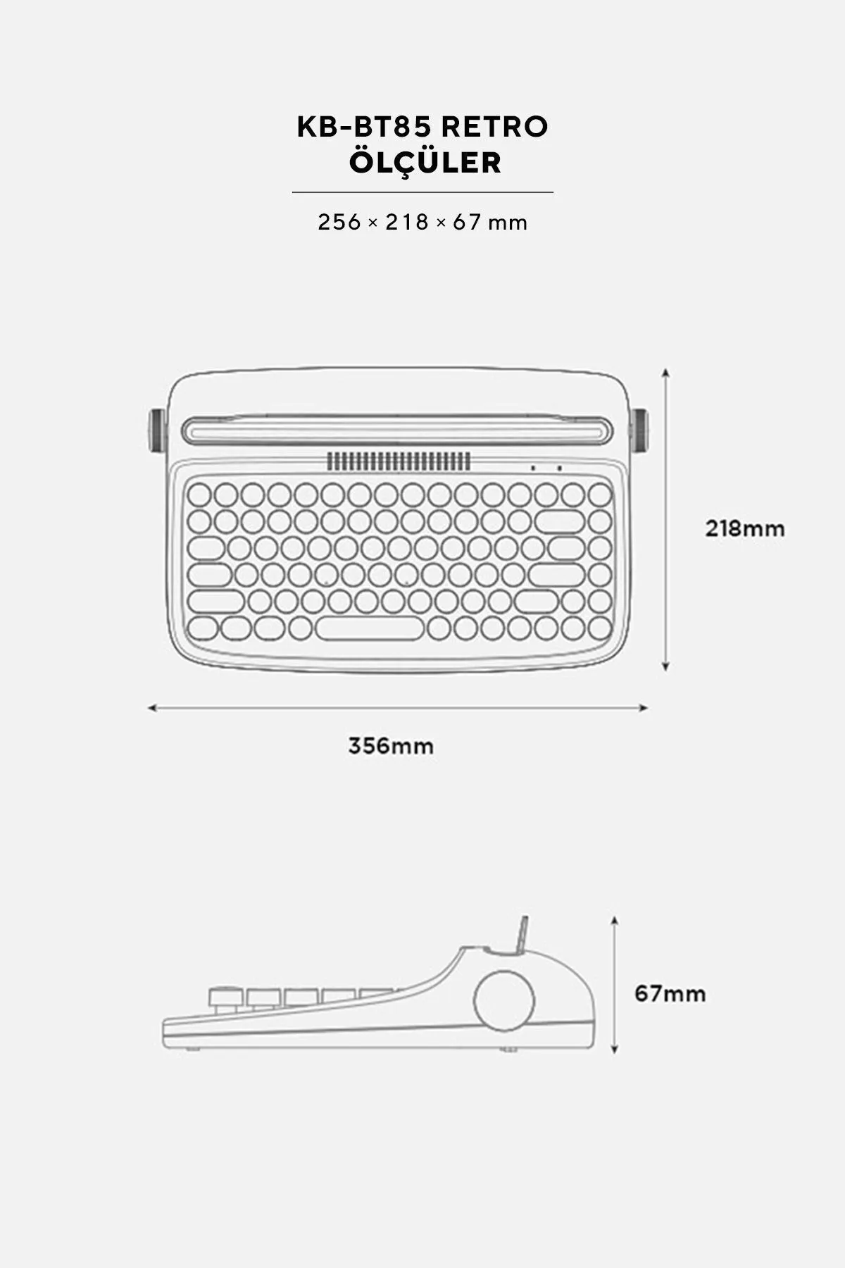 Everest Klavye Daktilo Tipi Pinterest Kb-bt85 Retro Series Bluetooth Daktilo Mac/win /android/ios Kablosuz