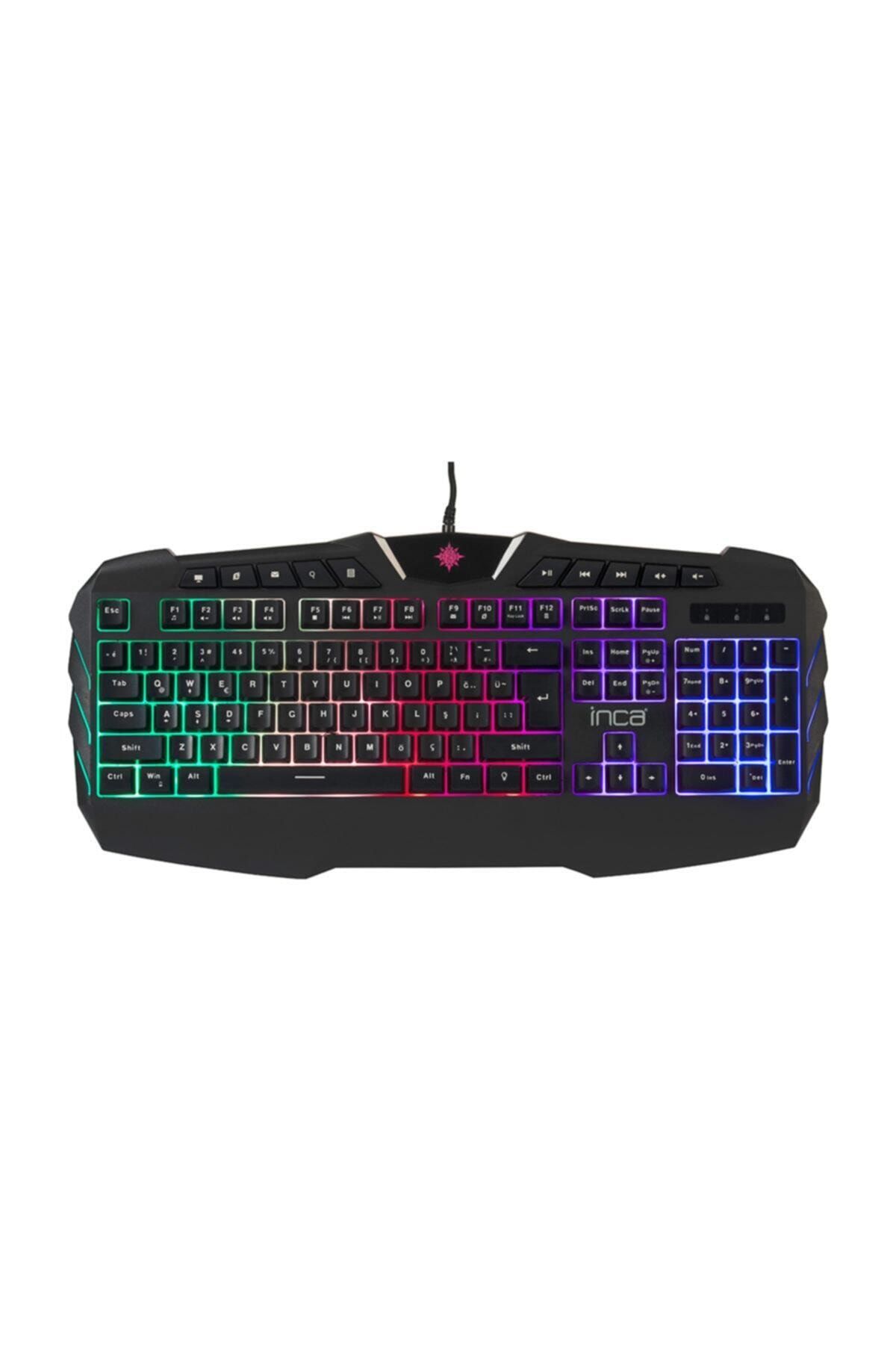 Inca Klavye Mouse Seti Kablolu Usb Gaming Oyuncu Rgb Set Ikg-310 Siyah