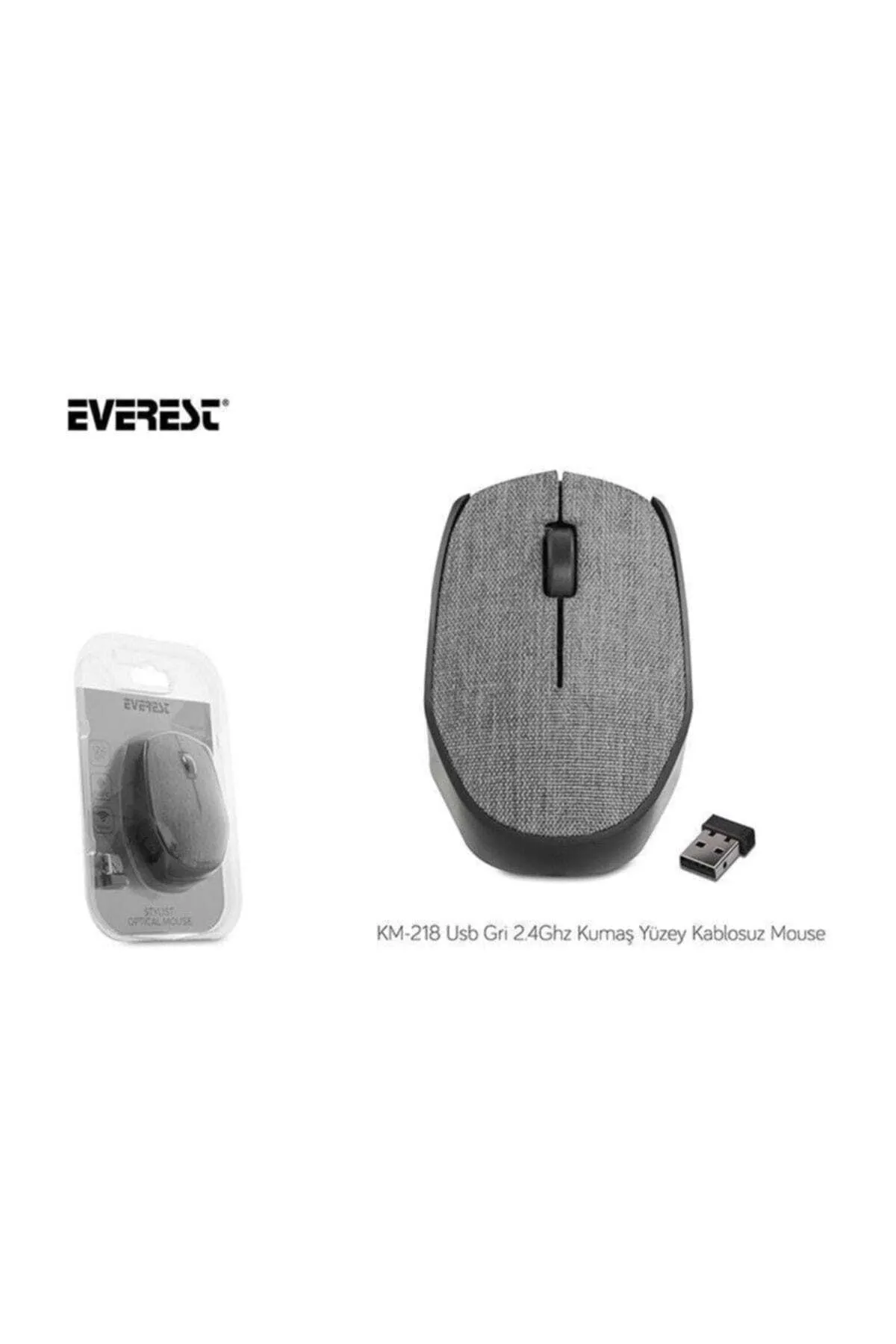 Everest Km-218 Usb Gri 2.4ghz Kumaş Yüzey Kablosuz Mouse