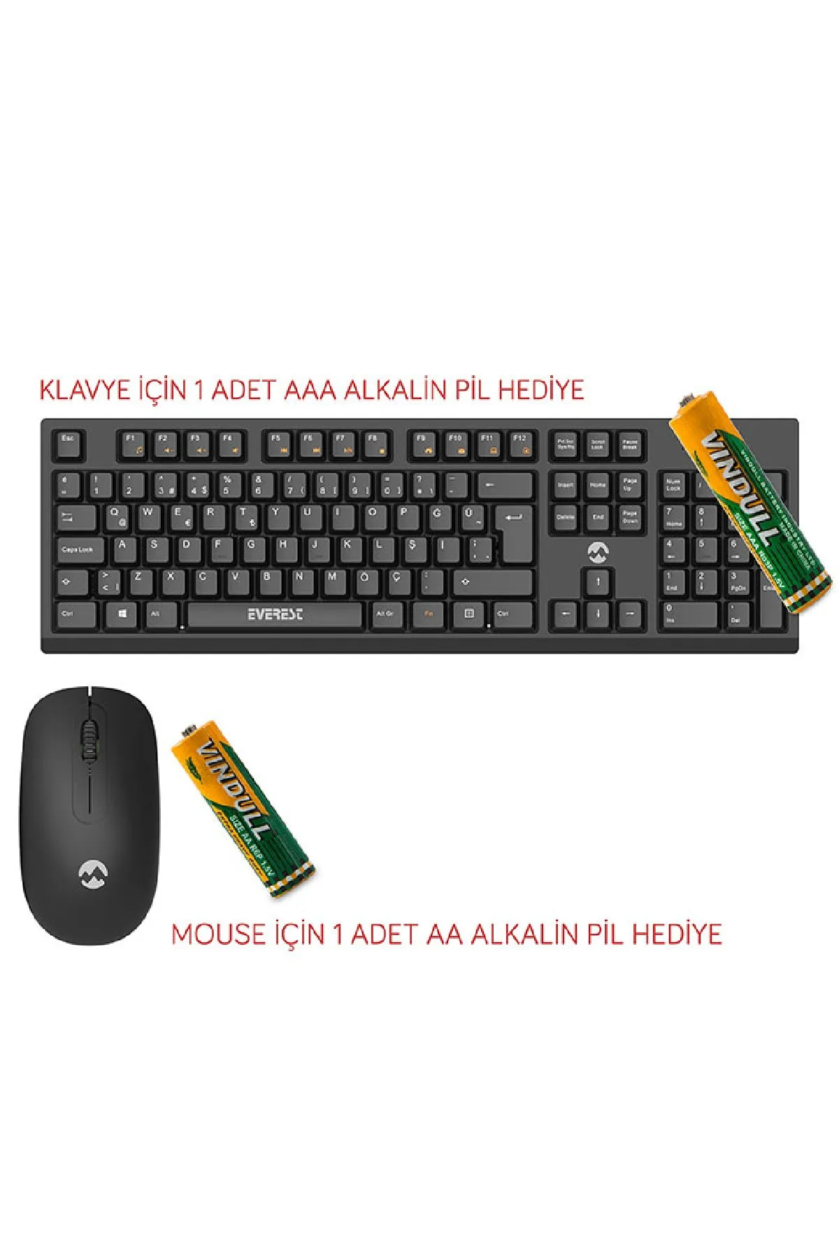 Everest Km-2510 Siyah Kablosuz Q Multi Klavye Mouse