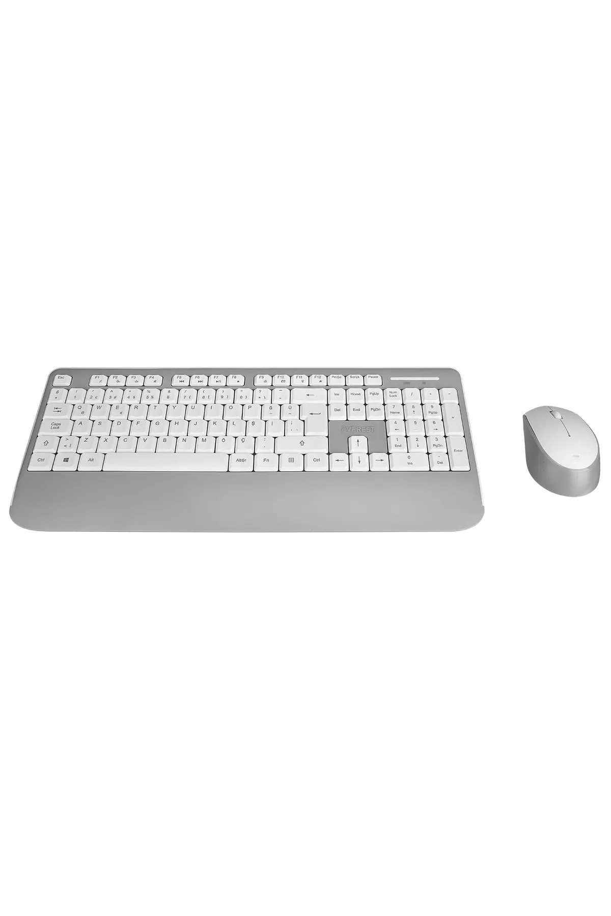 Everest Km-6176 Offical Beyaz-Gri Kablosuz Combo Q Multimedia Klavye + Mouse Set