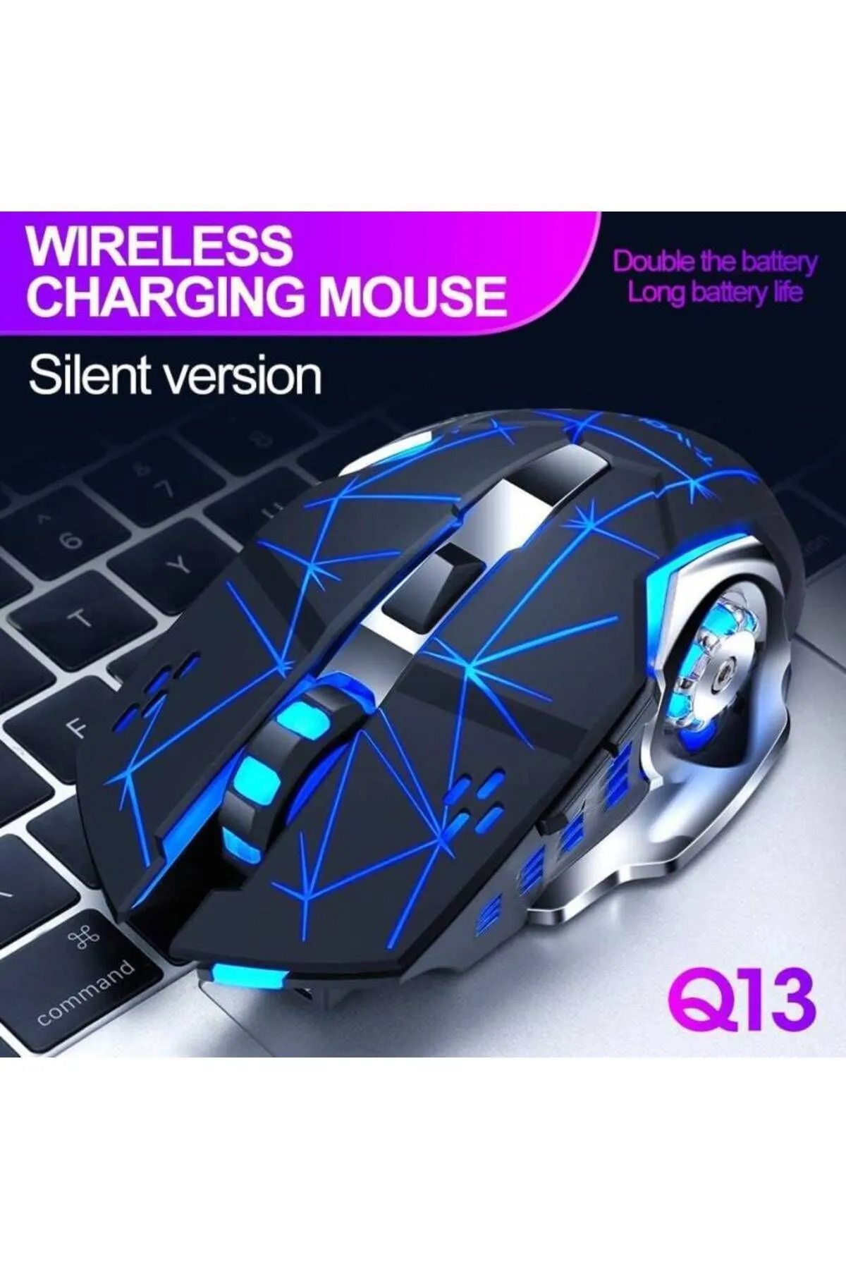 starnewstore Kmx Modlu Kablosuz Bluetooth Mouse Rgb Ledli Şarj Edilebilir Sessiz Tıklama Mouse Starjyx 803371