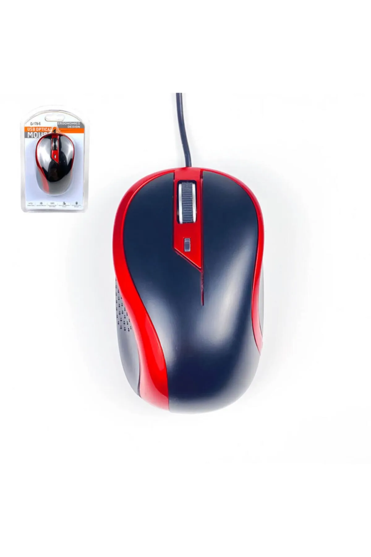 WOZLO Koodmax Ergonomik Usb Optik Kablolu Mouse 1000 Dpı - Kırmızı