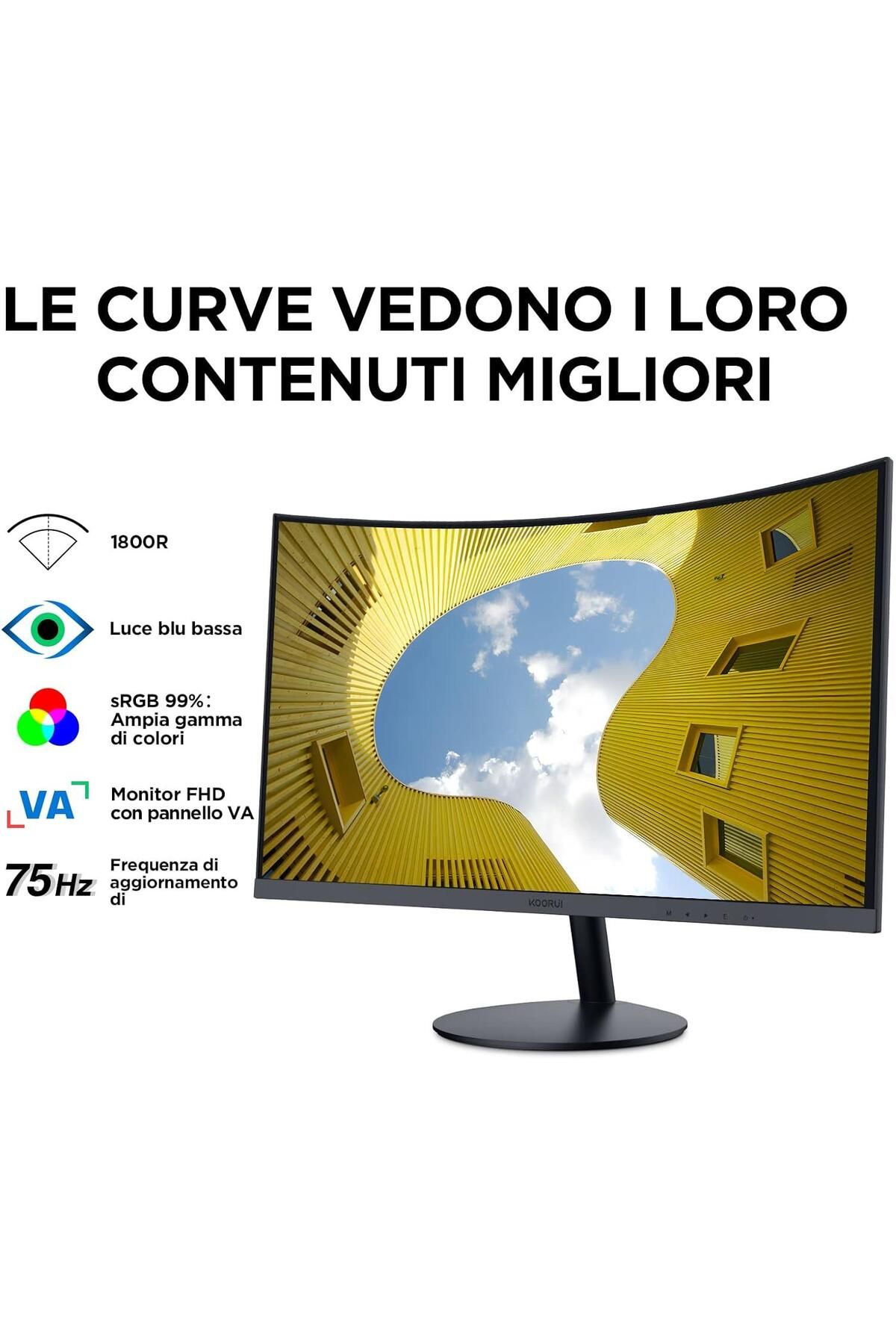 Hedef Market Koorui 27" 27N5CA Curved 75Hz Monitör Siyah 5ms