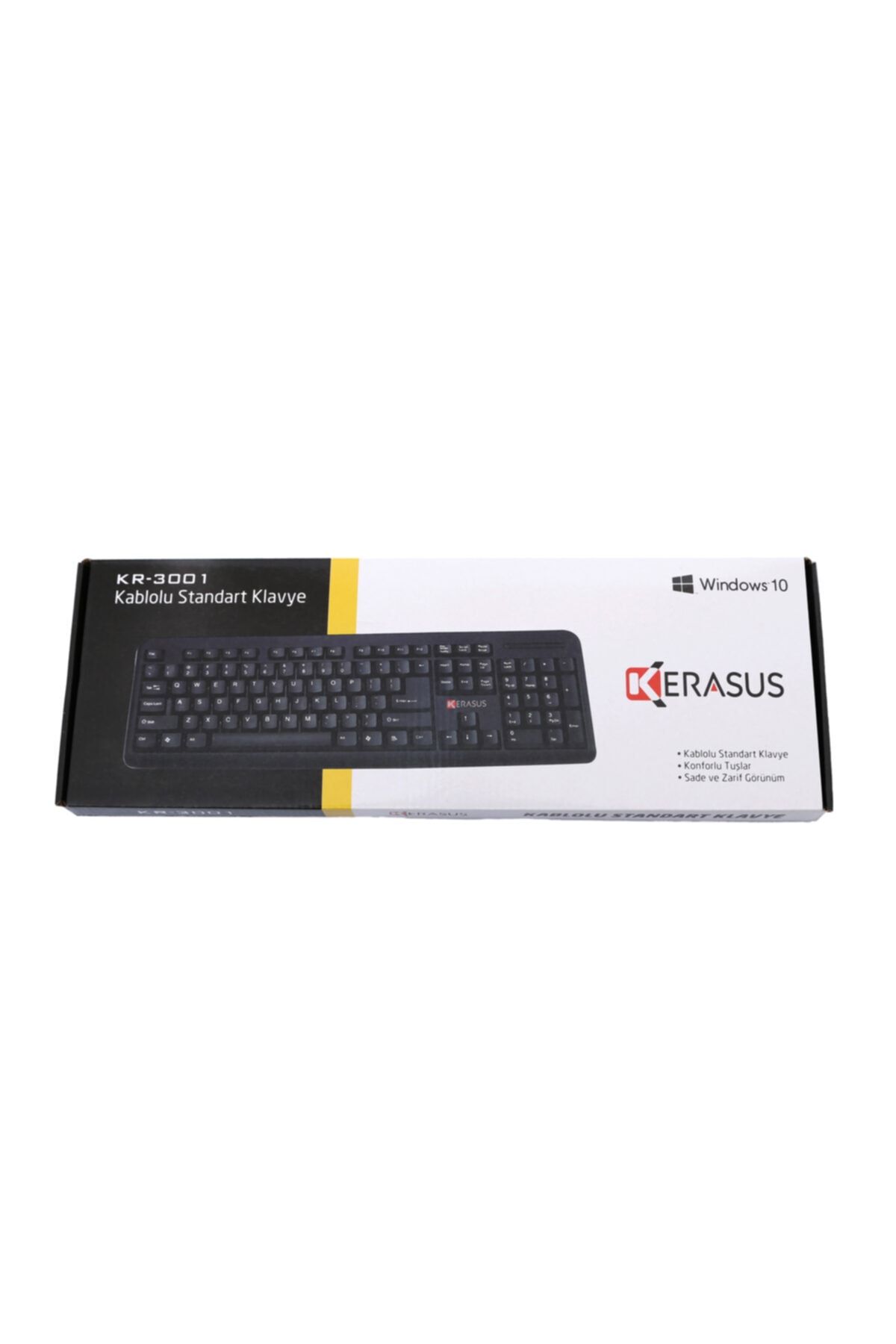 Kerasus Kr-3001 Siyah Ergonomik Standart Kablolu Klavye