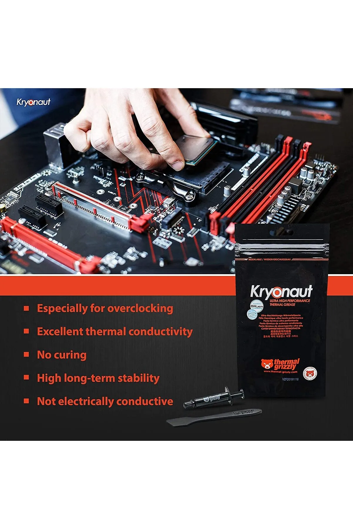 Thermal Grizzly Kryonaut 1gr 12.5w-yüksek Performanslı Termal Mac