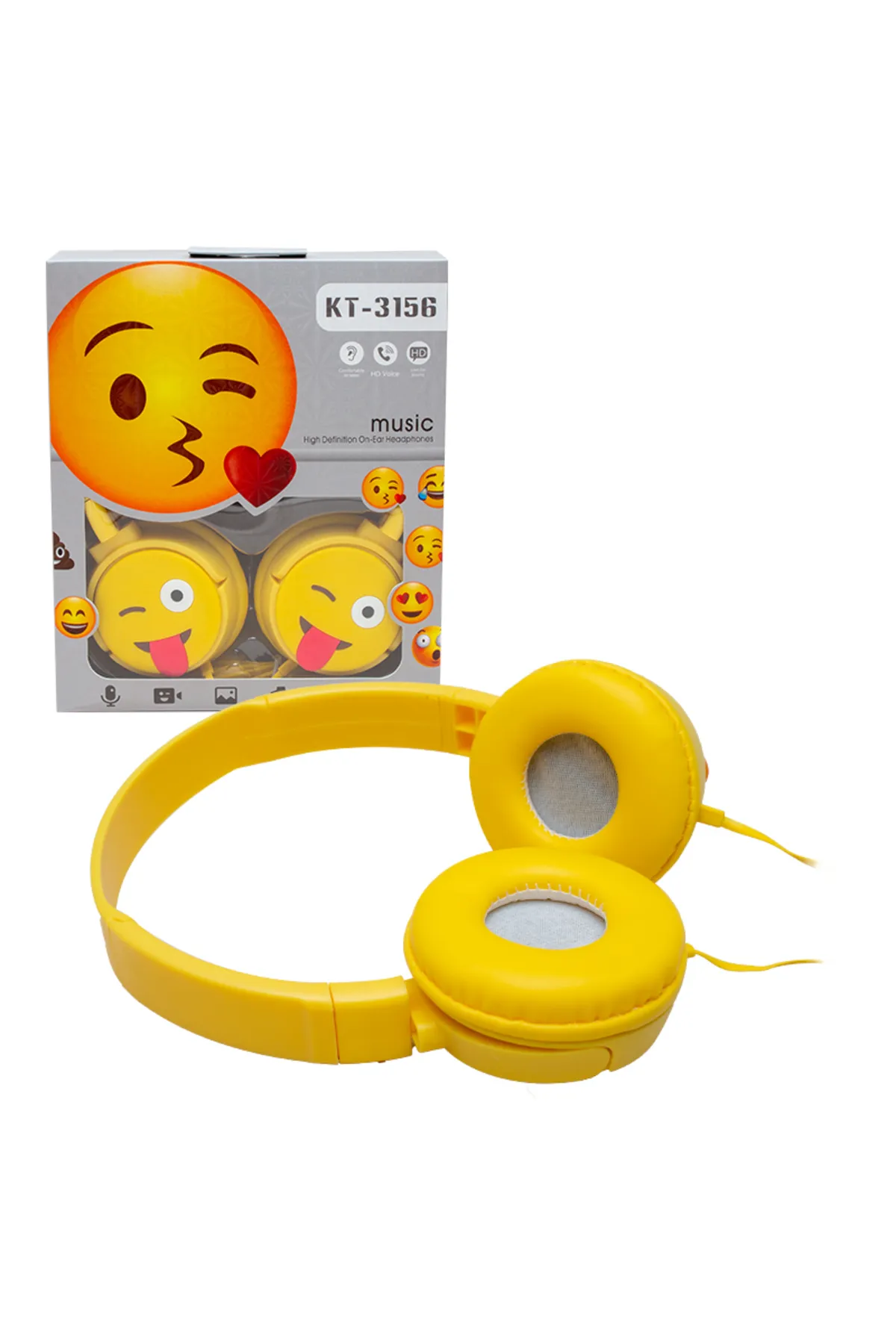 DENİZ KT-3156 3.5MM JACKLI KABLOLU KULAK ÜSTÜ EMOJİ KULAKLIK