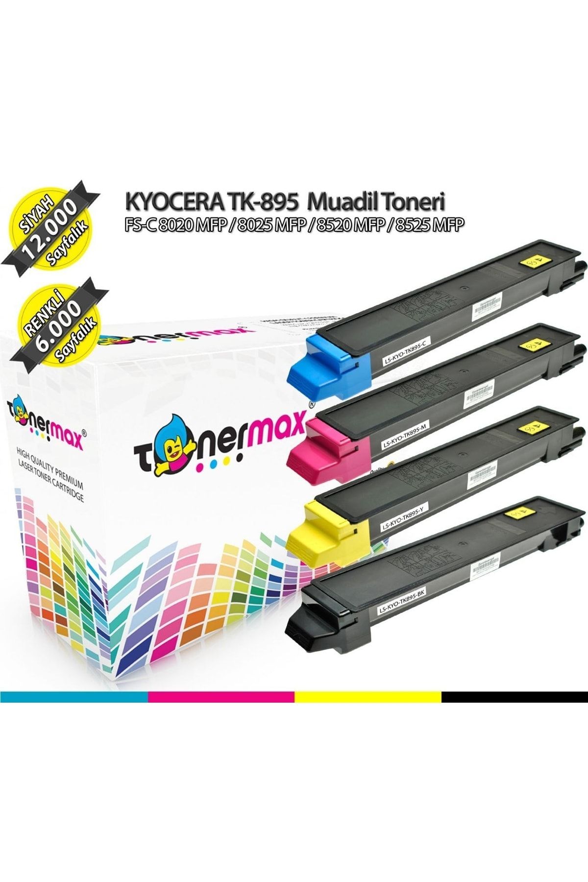 Genel Markalar Kyocera Tk-895 Set Muadil Toner / Fsc8020 / Fsc8025 / Fsc8520 / Fsc8525