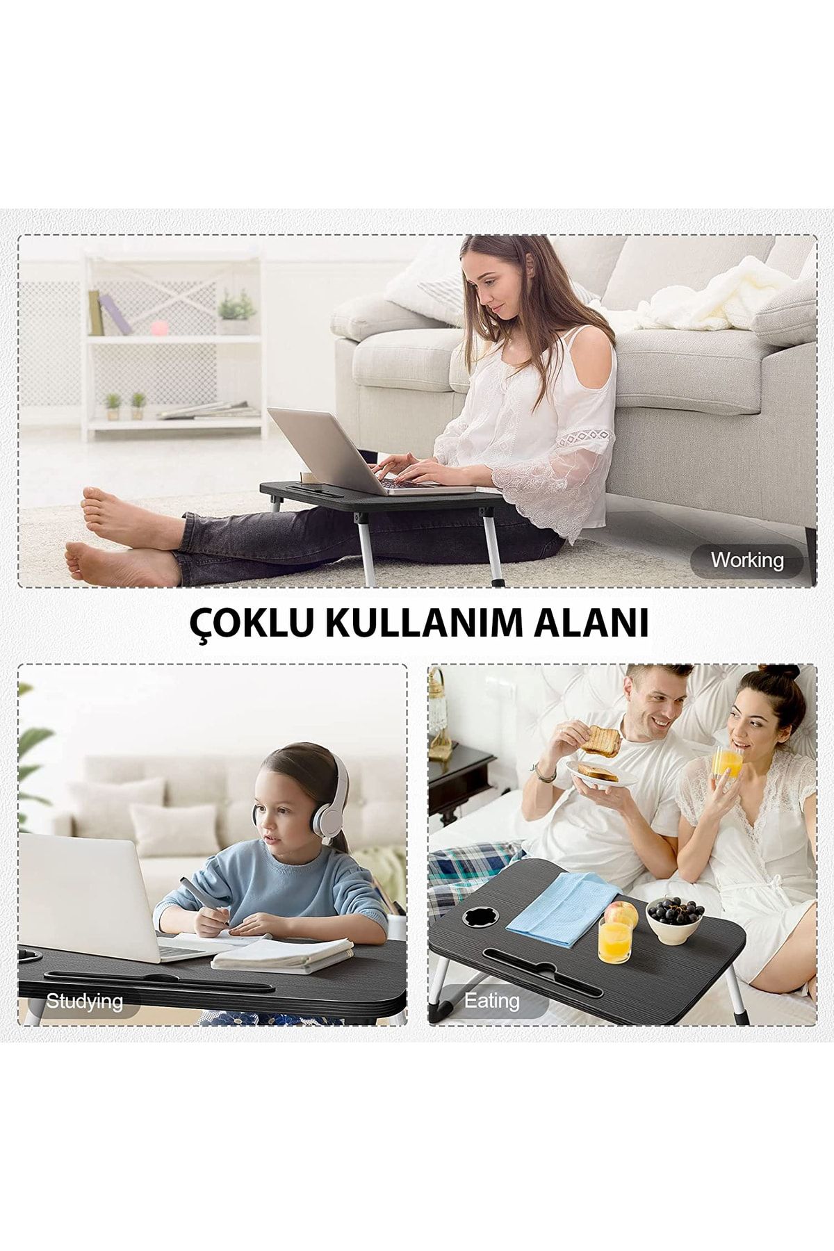 Miletus Laptop Standı Ders Çalışma Masası Çocuk Çalışma Sehpası Yatak Sehpası Ders Masası Ks