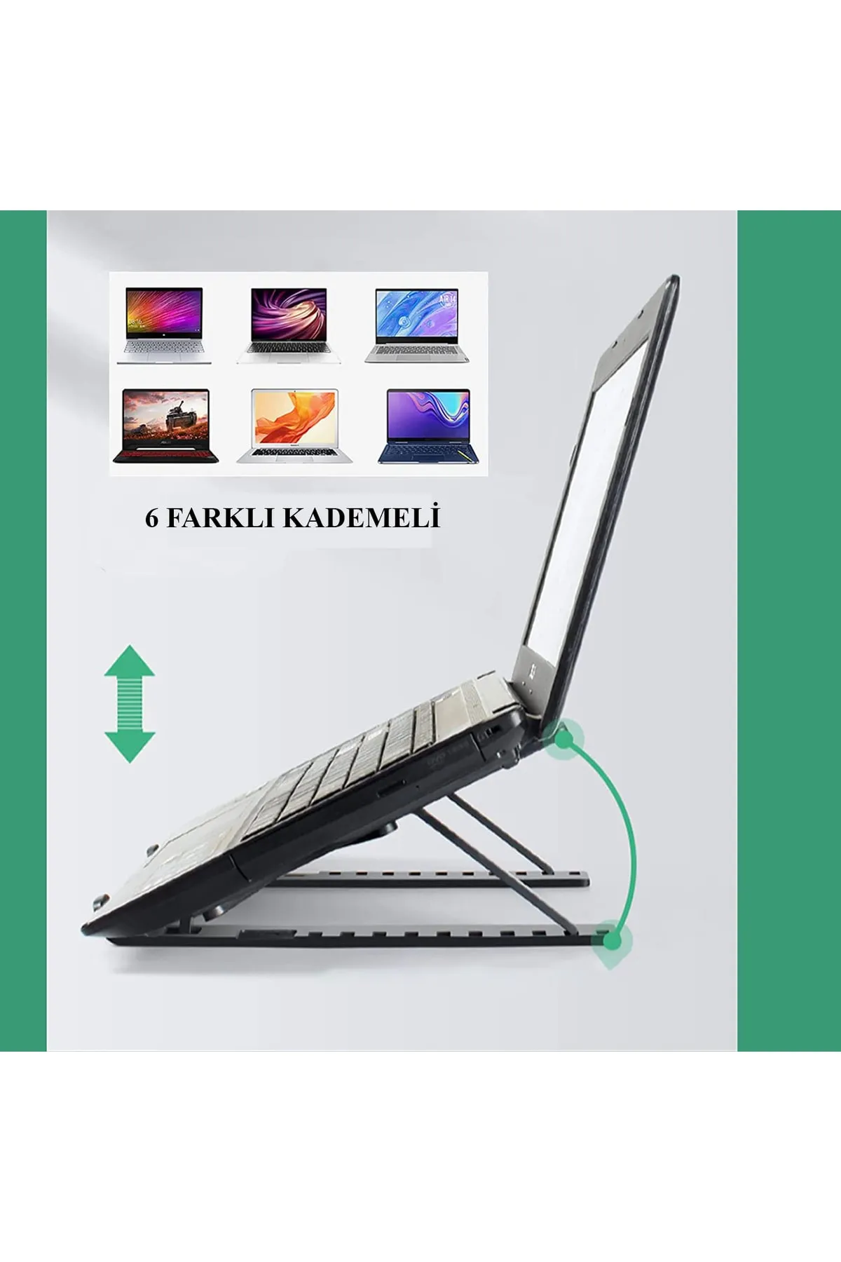 Miletus Laptop Standı Katlanabilir Telefon Tutuculu Laptop Tutucu Notebook Standı Bilgisayar Standı As