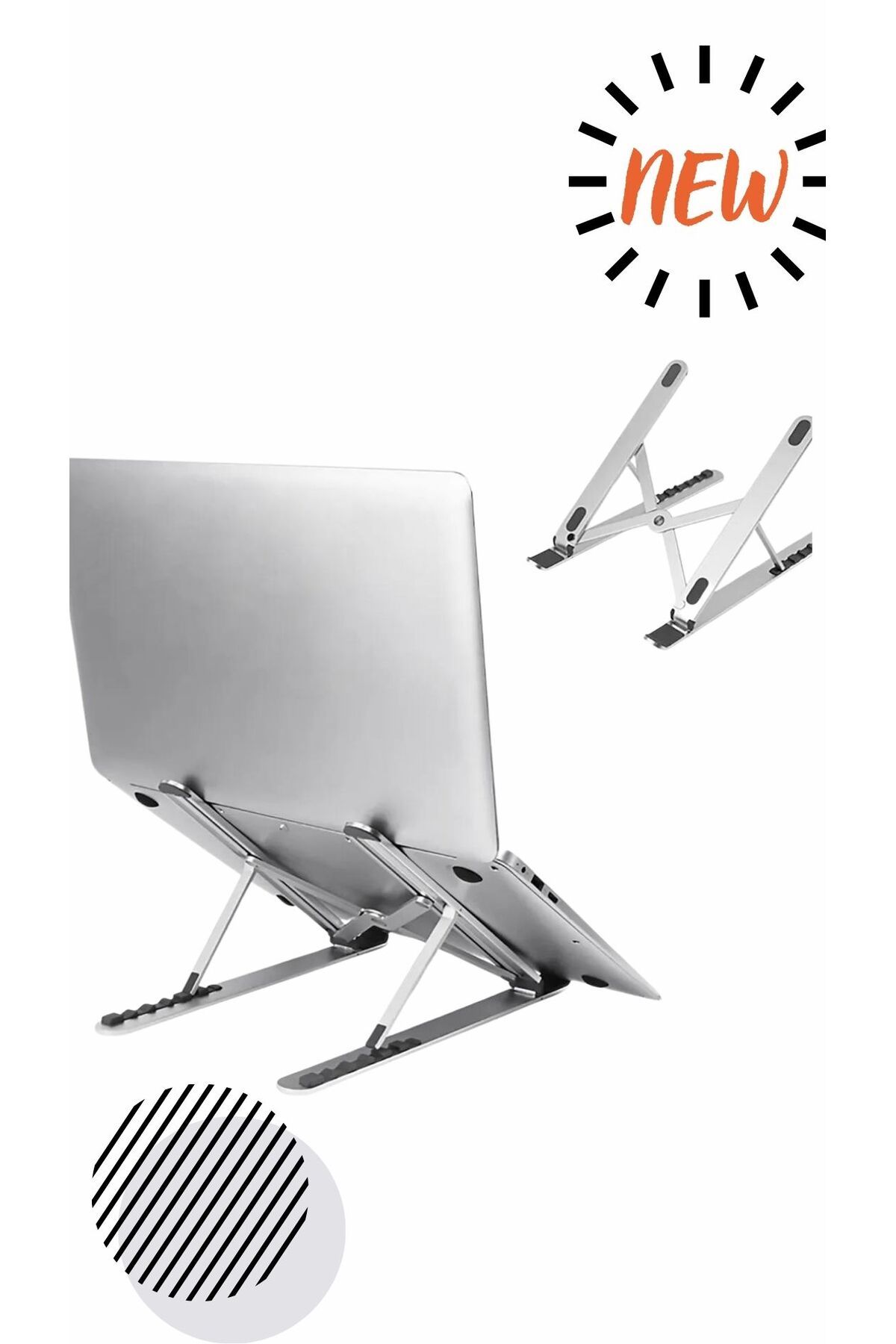 MrMac Laptop Standı Macbook Notebook Çok Fonksiyonlu Kademeli Ayarlanabilir Metal Stand Katlanır