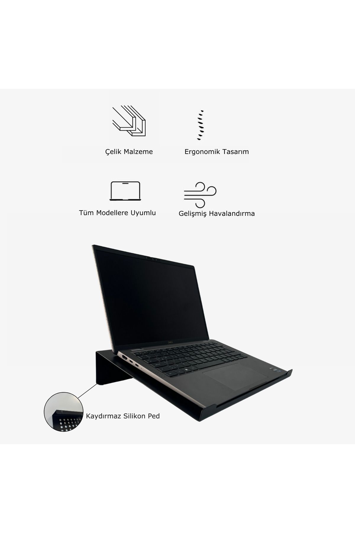 HERO DİZAYN Laptop Standı Notebook Altlığı Mat Siyah