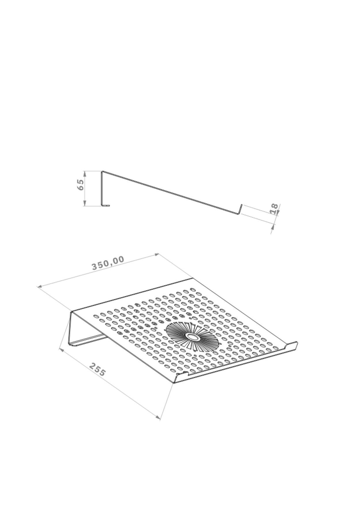 HERO DİZAYN Laptop Standı Notebook Altlığı Mat Siyah