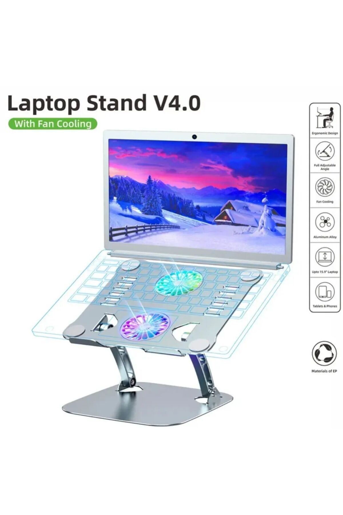 Skygo Laptop Stand V4.0 Işikli Fanli Laptop Stand ZR523