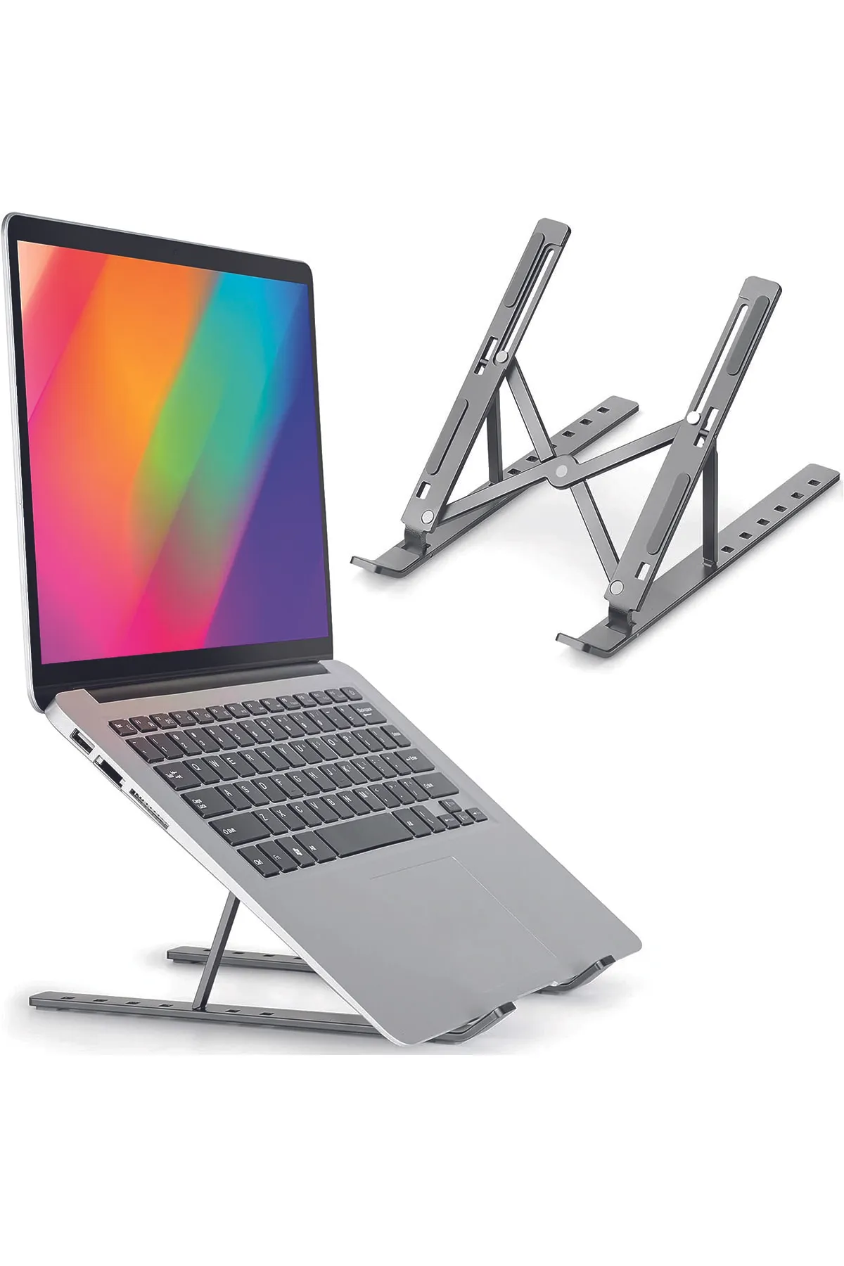 Duffa Laptop Yükseltici Stand Ayarlanabilir Macbook Notebook Altlık Metal Dizüstü Bilgisayar Tutucu