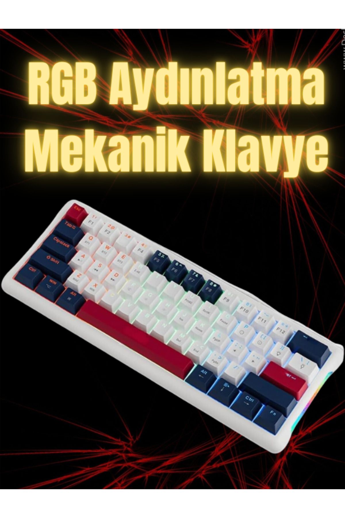 Genel Markalar Leaven K610 Kırmızı Red Switch Mekanik Gaming Klavyekablolu Oyuncu Klavyesi