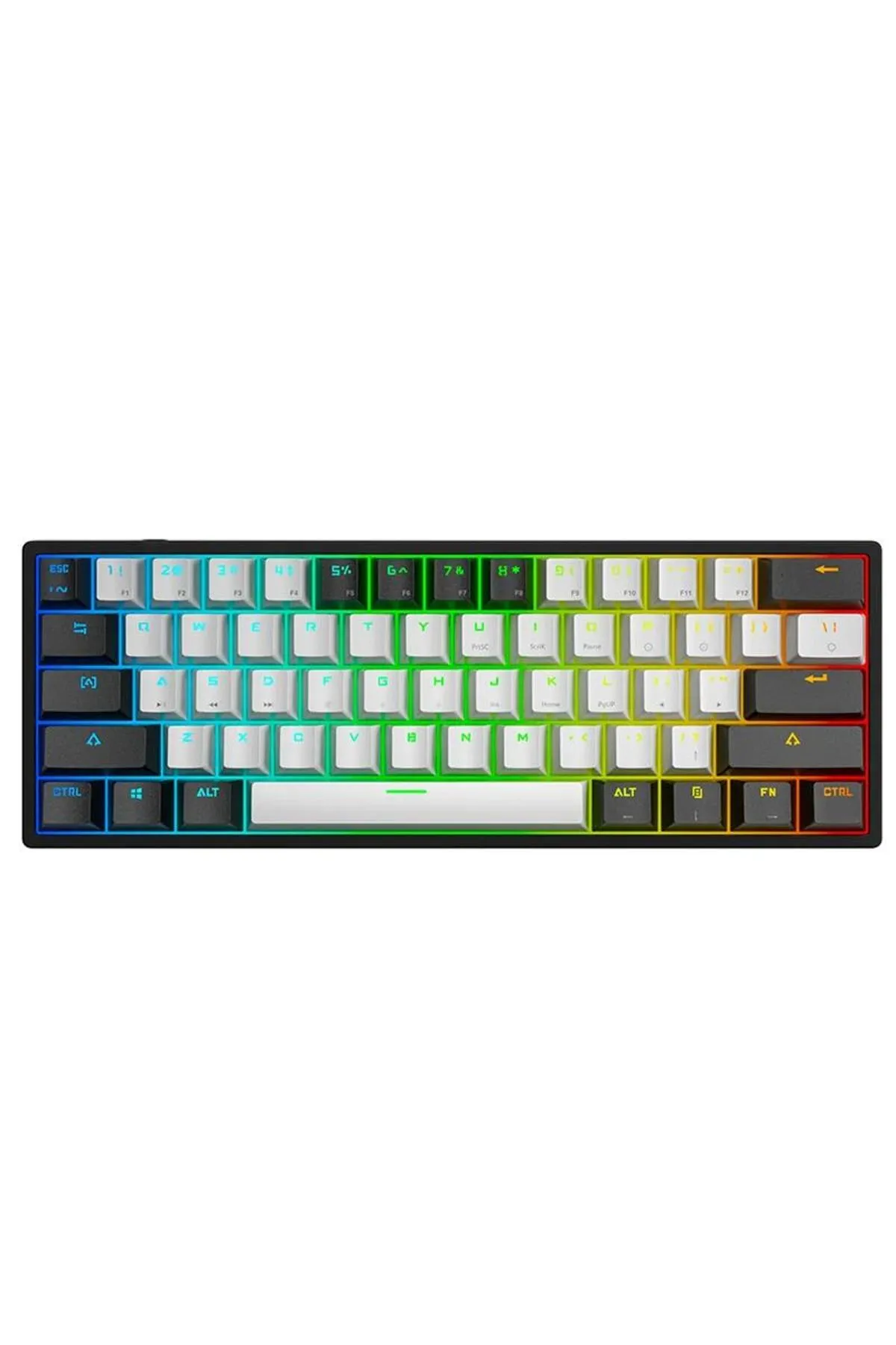 Valkyrie Leaven K620 Blue Switch Mekanik Gaming Oyun Klavyesi Rgb 61 Key Mavi Tuş Type-c Klavye Siya