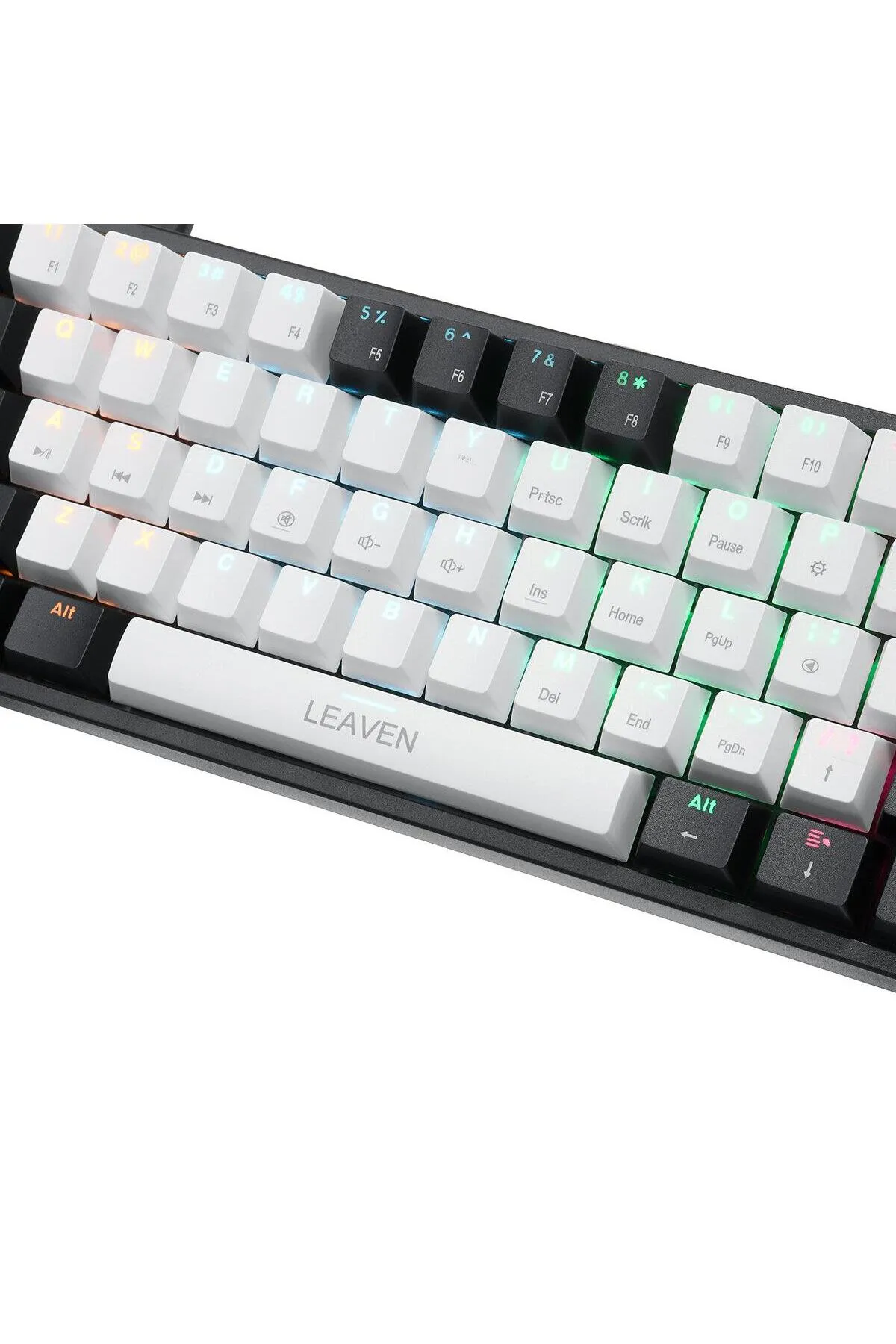 Valkyrie Leaven K620 Blue Switch Mekanik Gaming Oyun Klavyesi Rgb 61 Key Mavi Tuş Type-c Klavye Siya