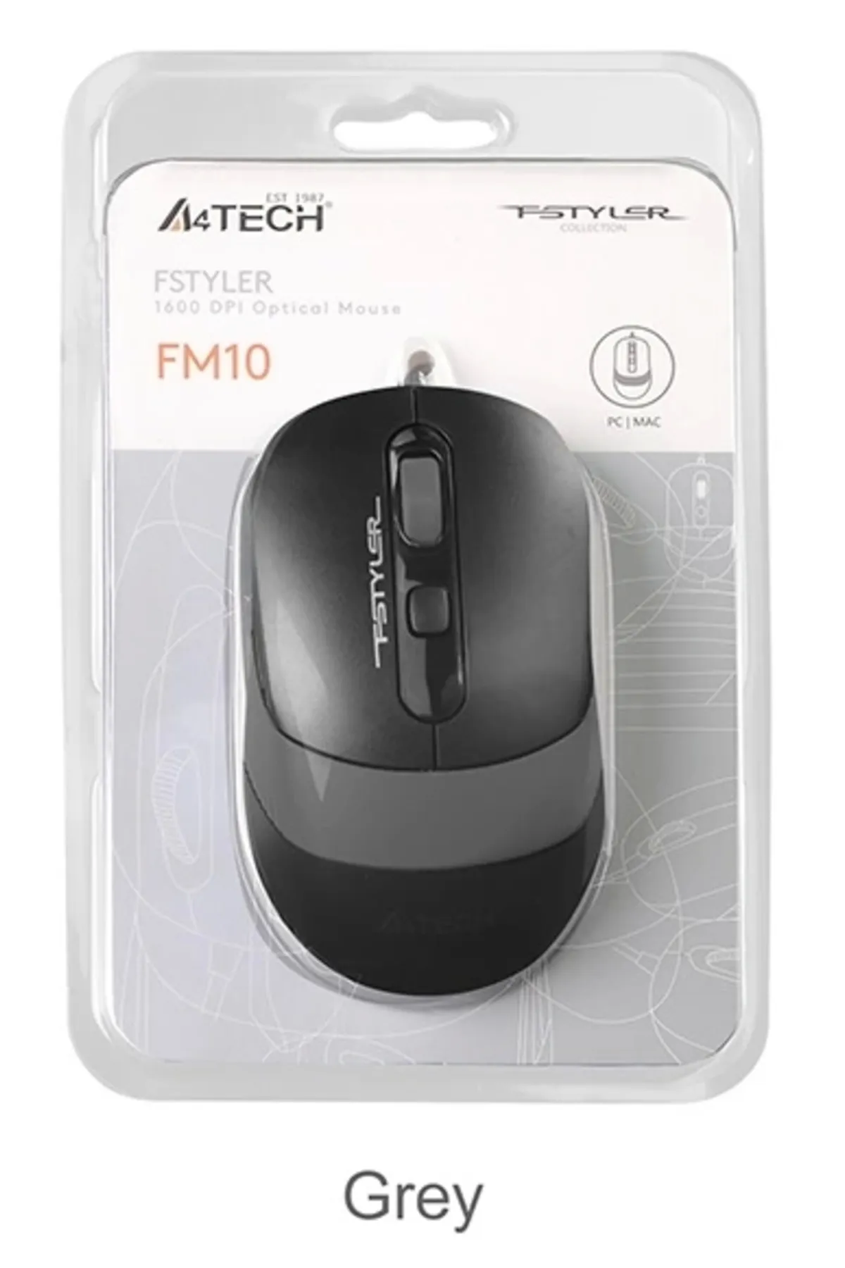 Genel Markalar Lech  Fm10 Usb Fstyler Gri Optik 1600 Dpı Mouse / A4tech Collectionx 990396