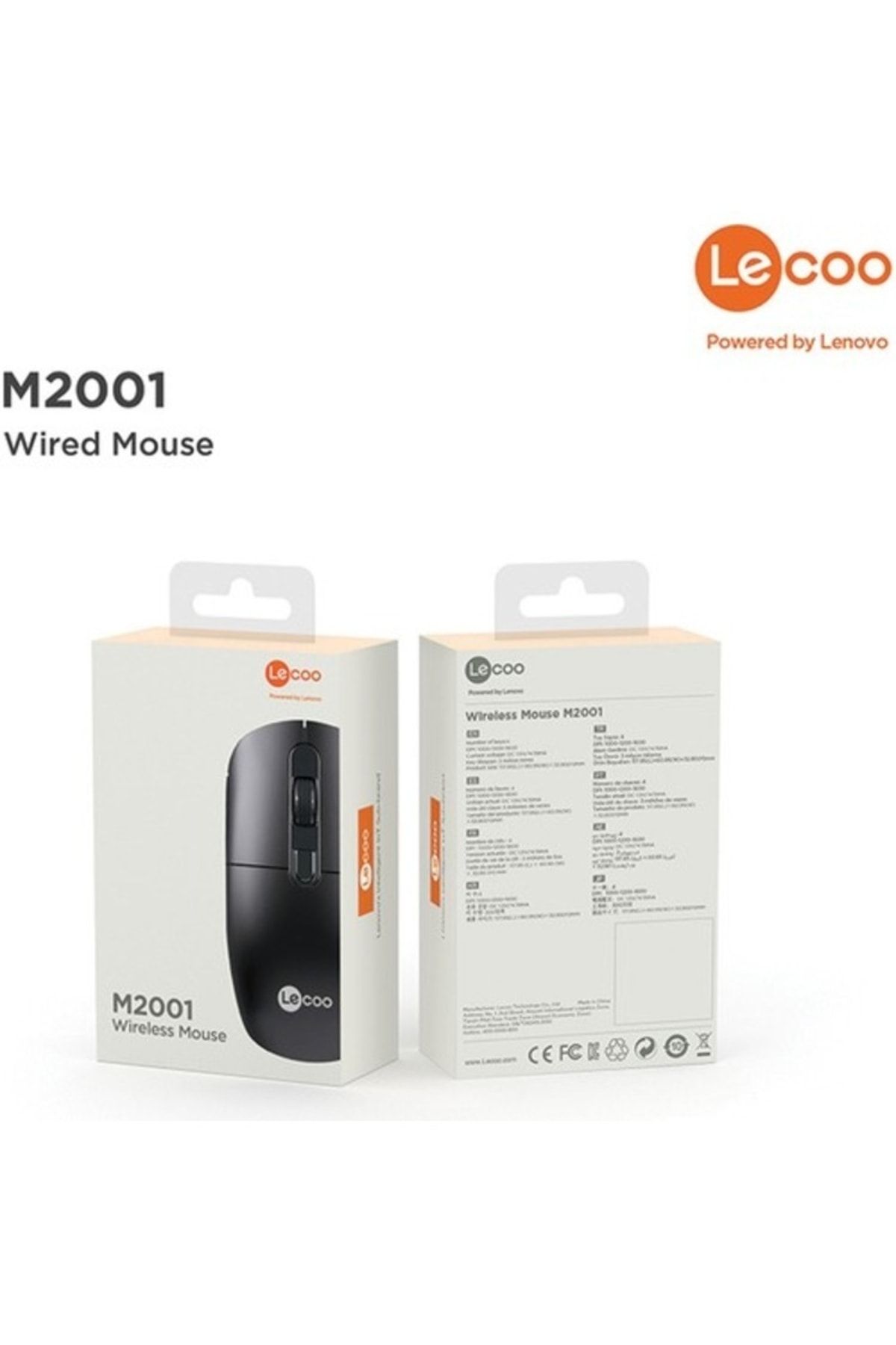 Lenovo Lecoo Siyah M2001 Kablosuz Optik 1600dpı 4 Tuşlu Mouse