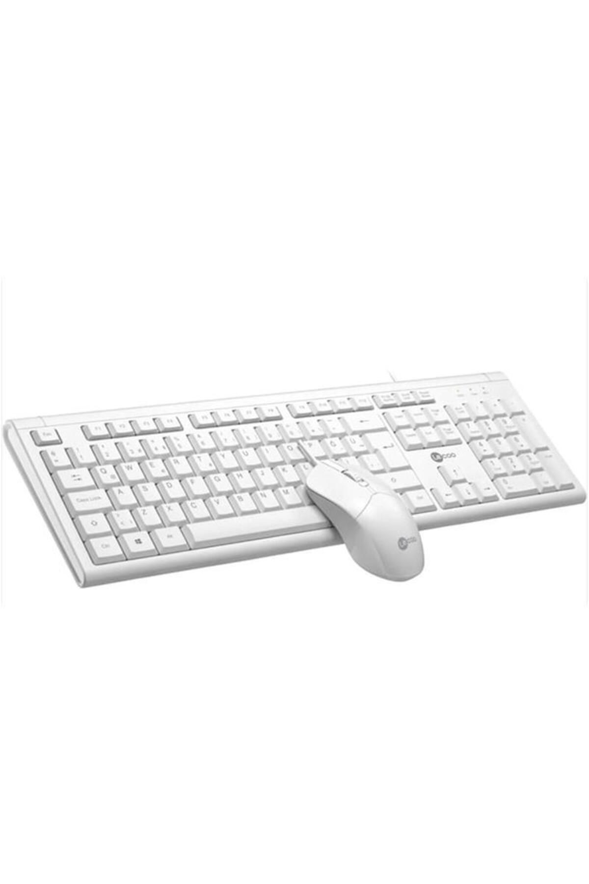 Lenovo Lecoo Usb Kablolu Türkçe Q Klavye Mouse Set Beyaz Cm101-B