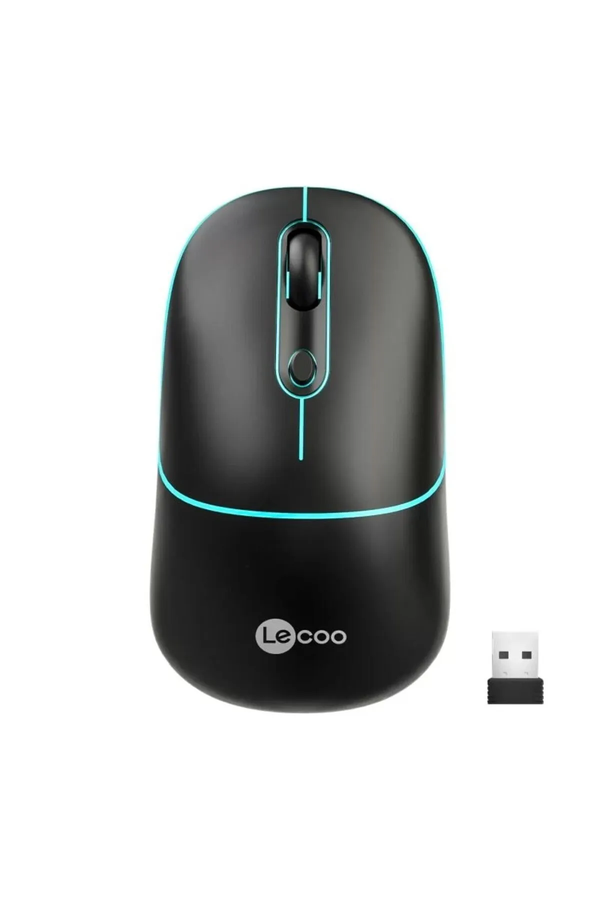 Lenovo LECOO WS210 RGB Wifi+Bluetooth Kablosuz 1600DPI Optik Mouse Siyah