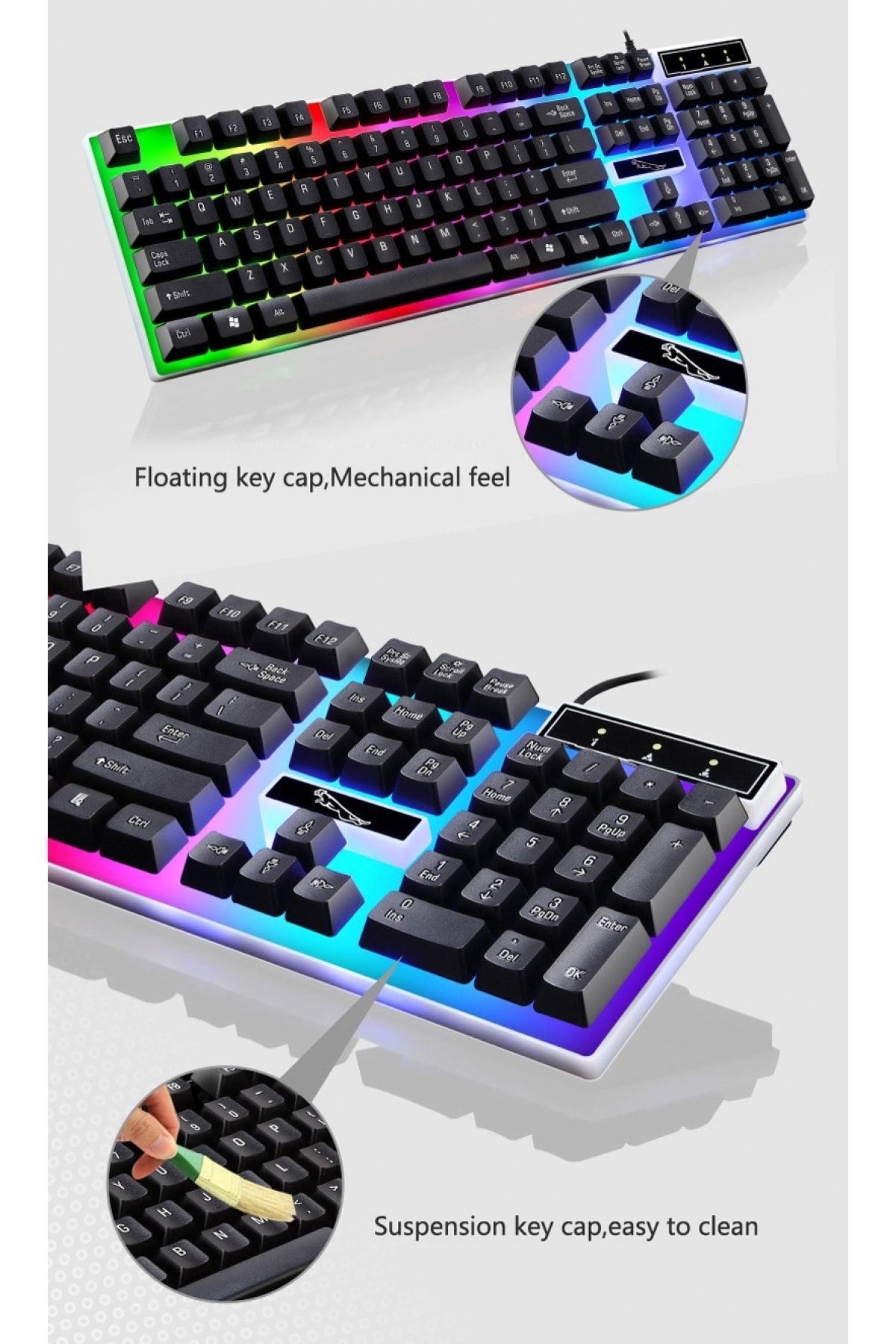 Concord Led Gaming Klavye Mouse Seti - Rgb Oyuncu Klavye Ve Mouse Set