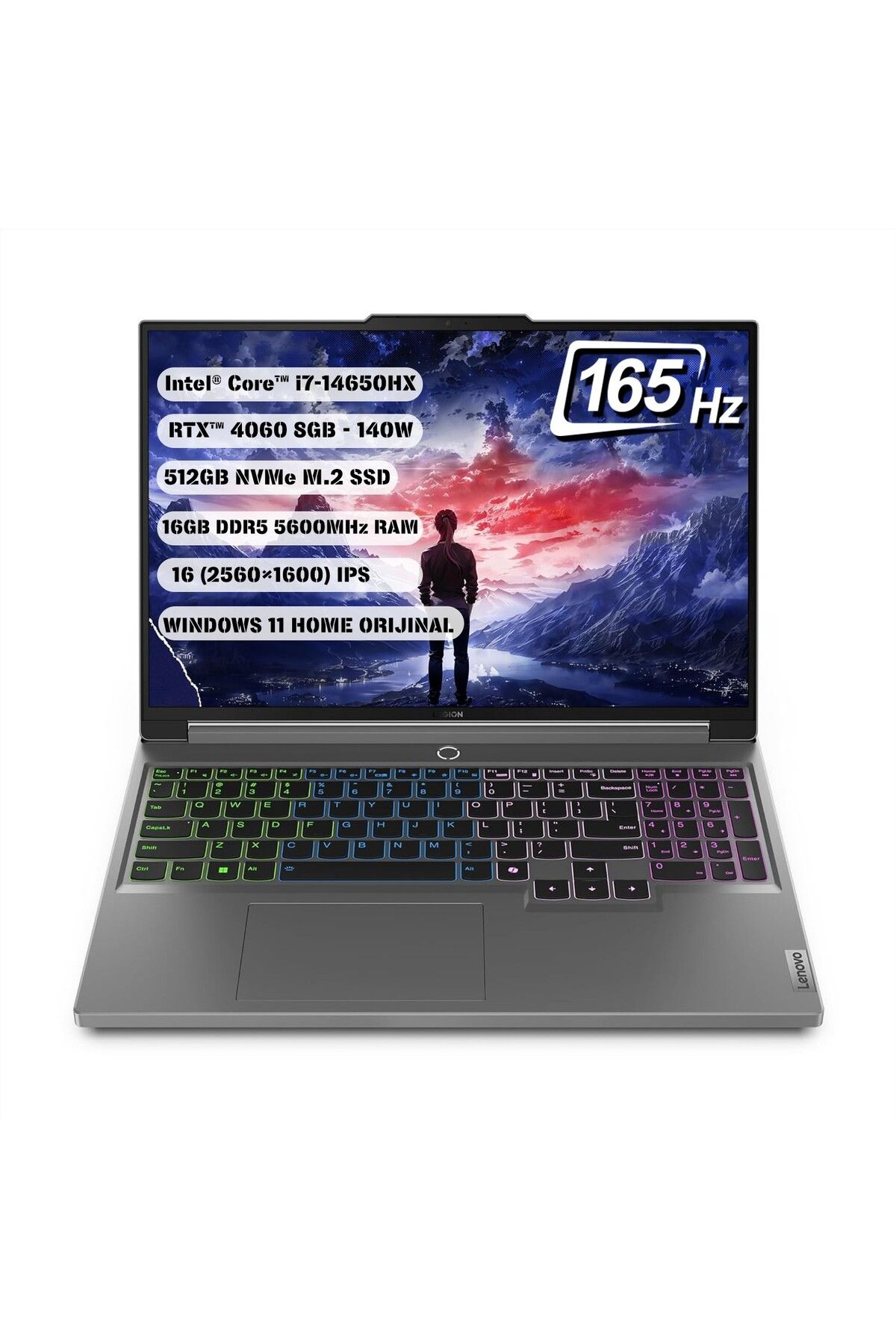 Lenovo Legion 5 16ırx9- Intel I7-14650hx-16" Wqxga-16gb-512gb– Rtx4060–q Us Ing. Klavye–1yıl Garanti