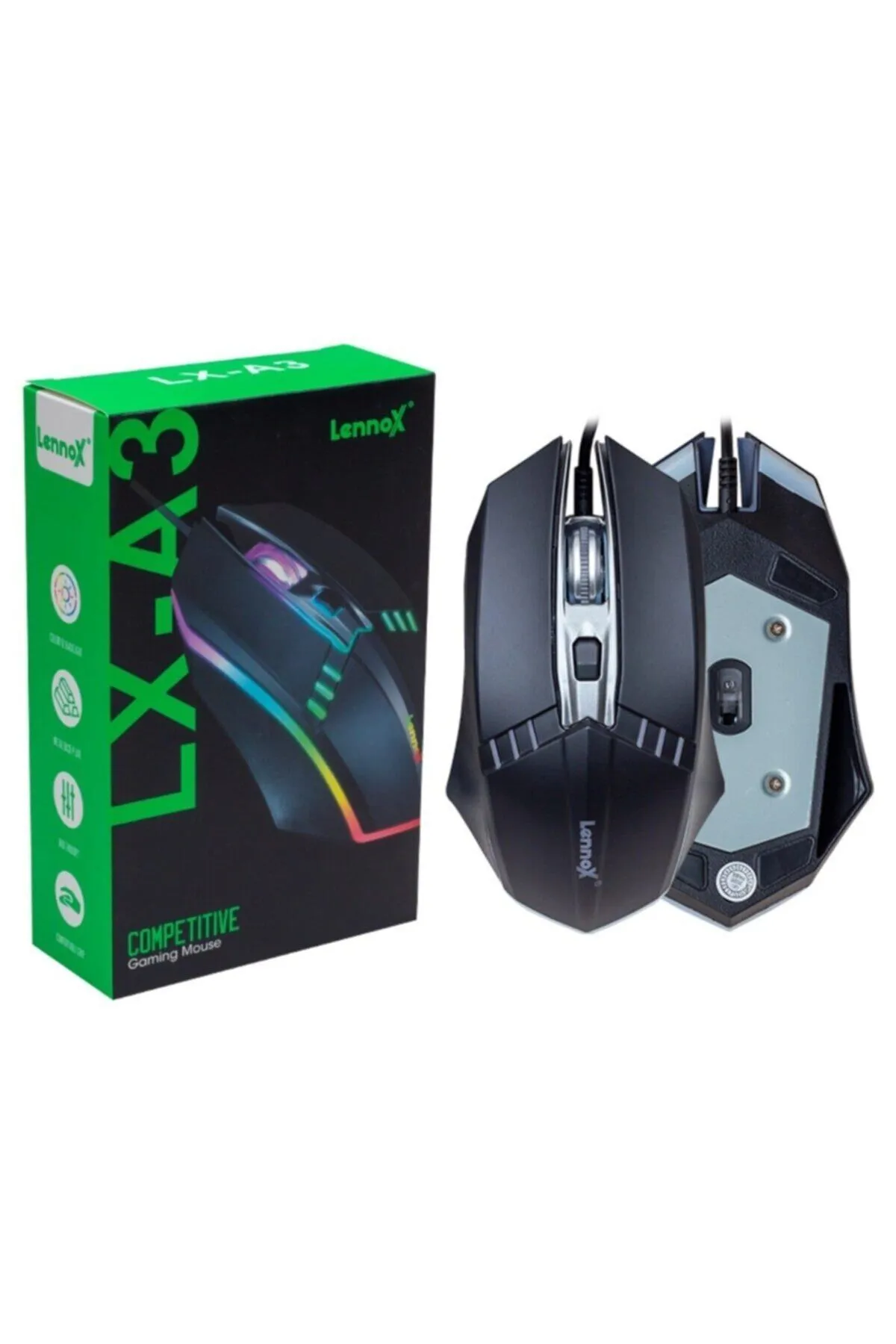 pazariz Lennox Lx-a3 Rgb Kablolu Gaming Oyuncu Mouse