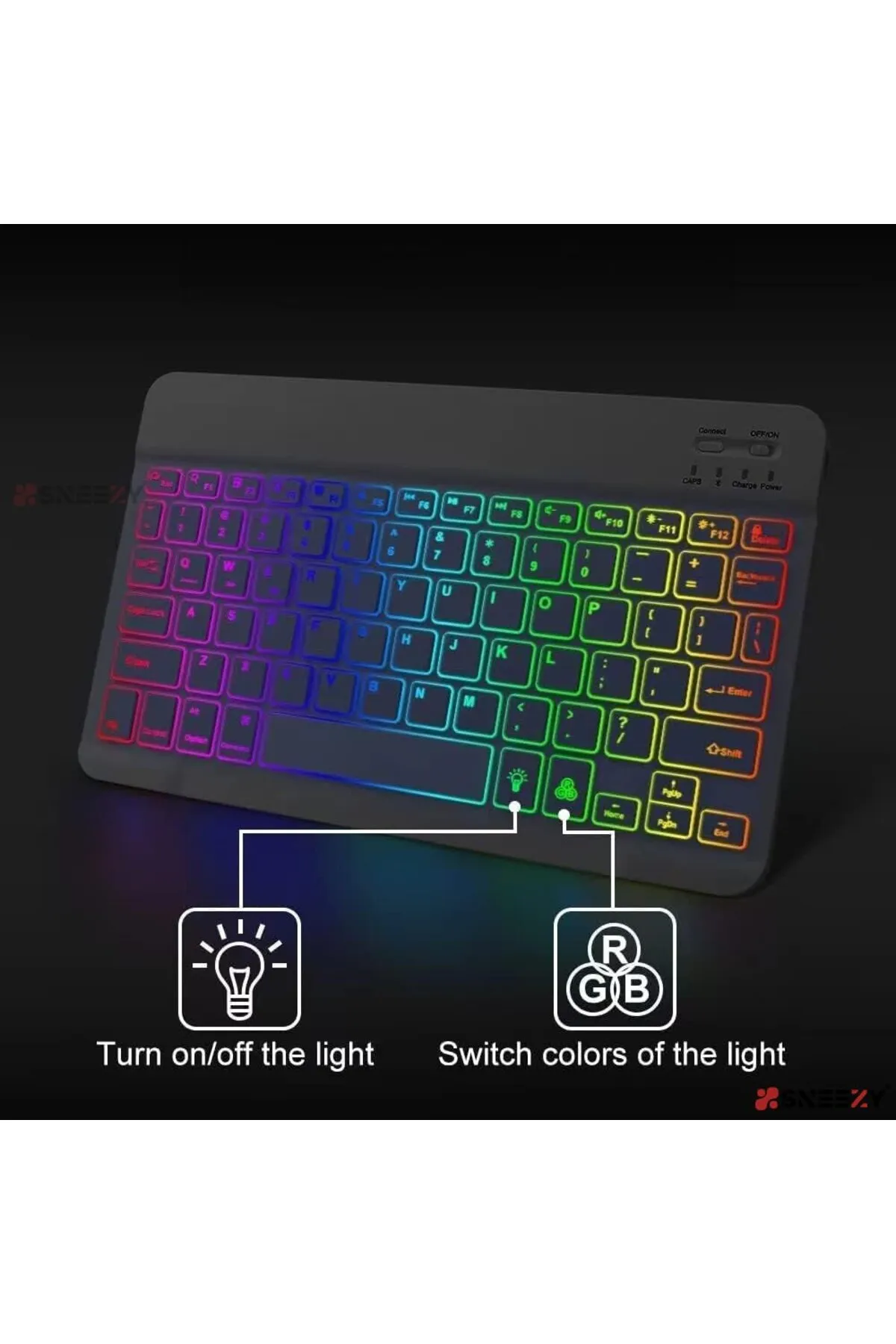 Genel Markalar Lenovo Tab P12 tüm seri RGB Işıklı Bluetooth & Wireless Türkçe Klavye Mouse Seti