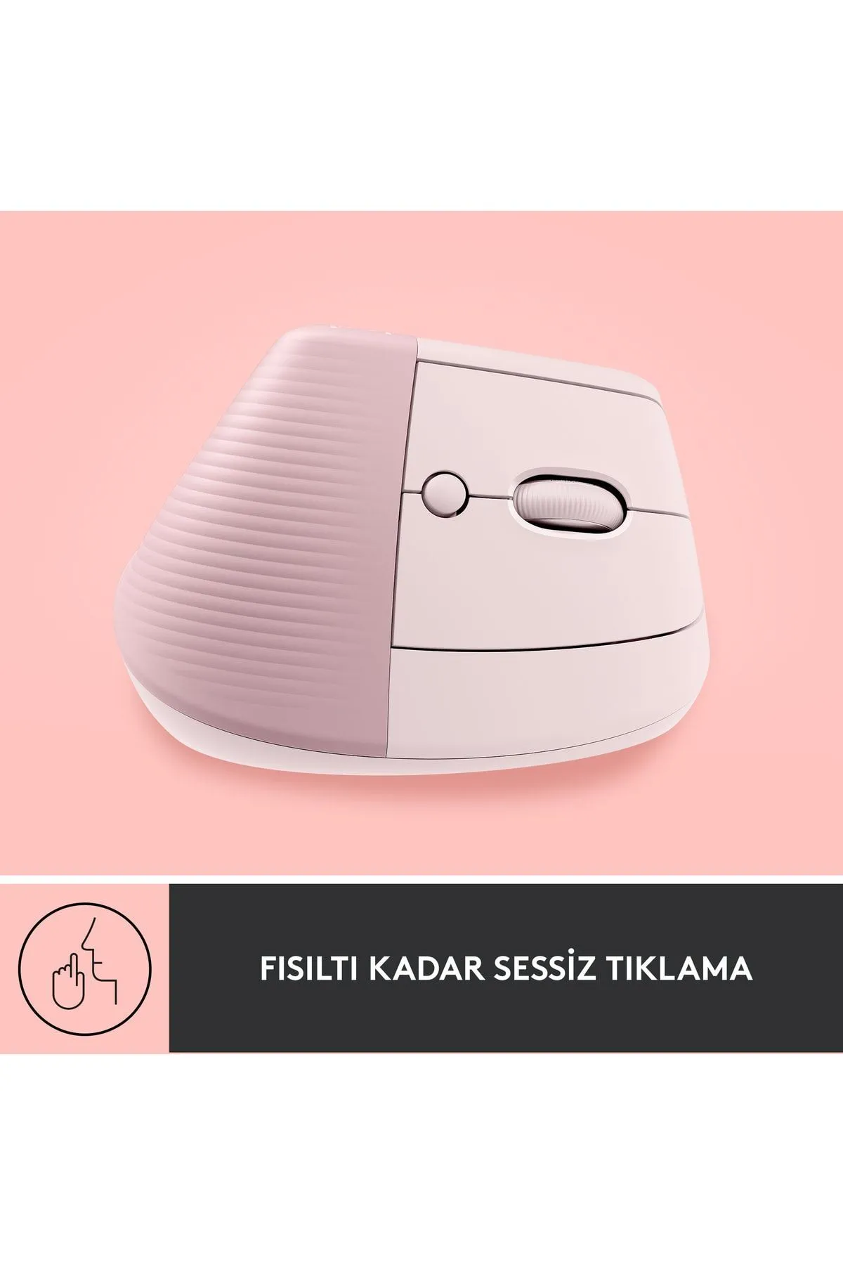 Logitech Lift Kablosuz Ergonomik Dikey Gül Mouse