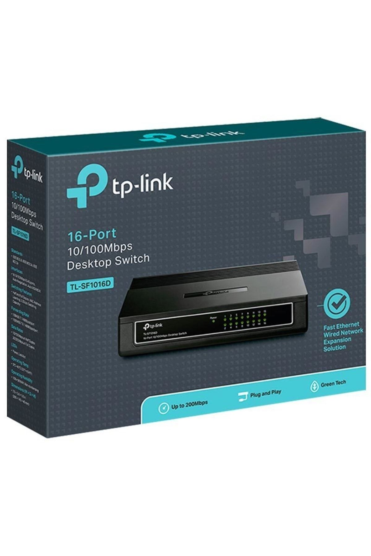 TP-Link Link Tl-sf1016d 16-port 10/100mbps Tak ve Kullan % 70 Enerji Tasarruflu Switch